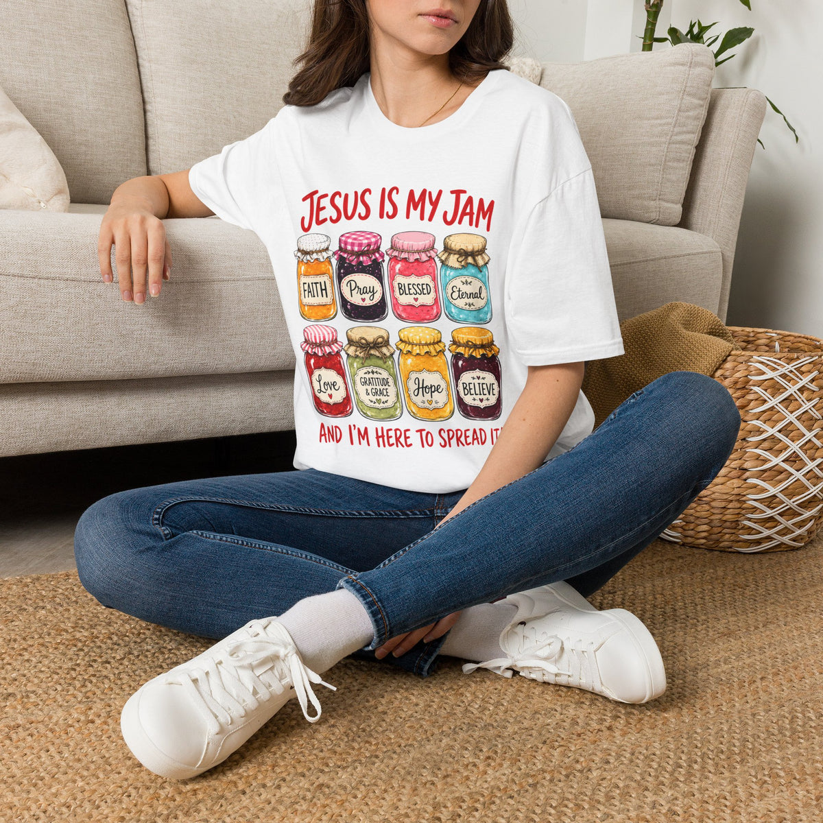 Jesus Is My Jam T-Shirt — Faith & Blessed Jam Jar Graphic Christian Tee