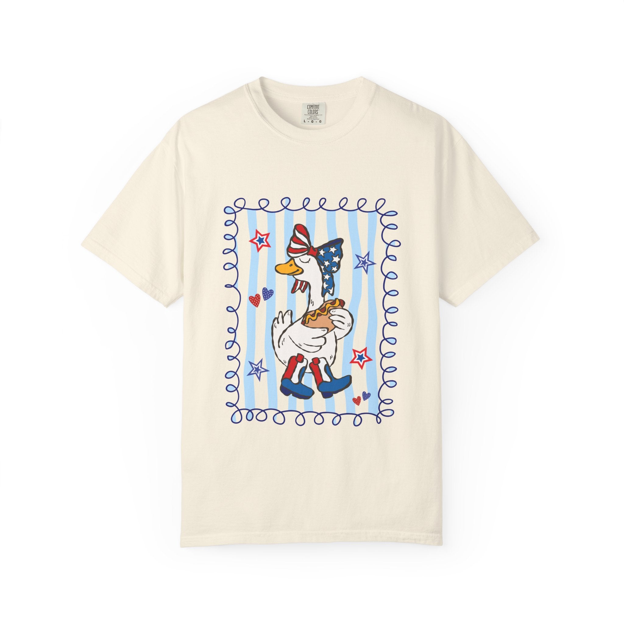 Patriotic Goose Graphic T-Shirt — "Proud Mama" Americana Tee