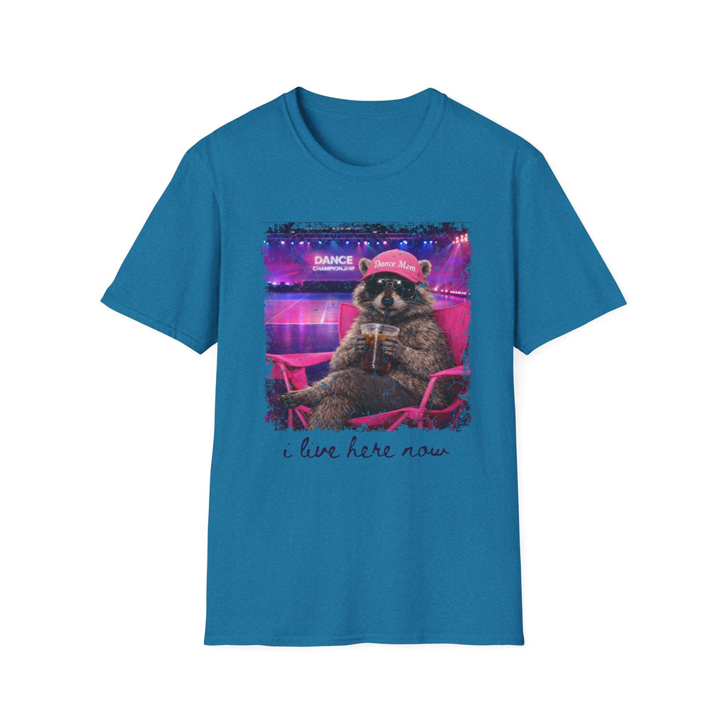 Raccoon ‘Dance’ Graphic T-Shirt — Retro Neon Wildlife Tee
