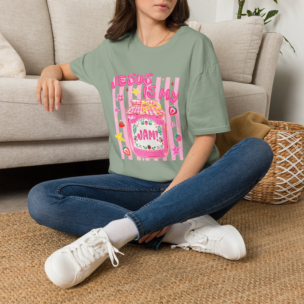 Jesus Is My Jam T‑Shirt — Cute Pink Faith Graphic Tee