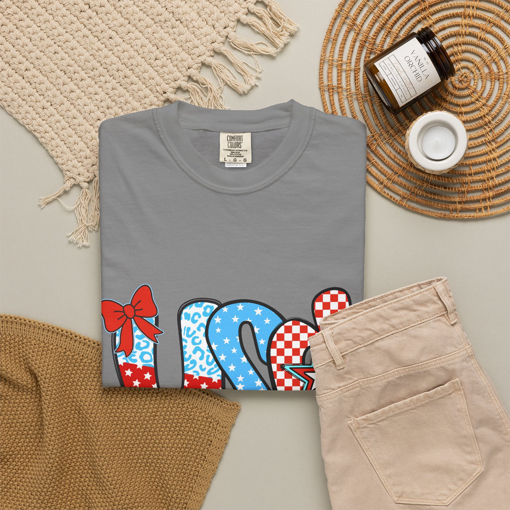 USA Patriotic T-Shirt — Red White & Blue Stars and Stripes Graphic