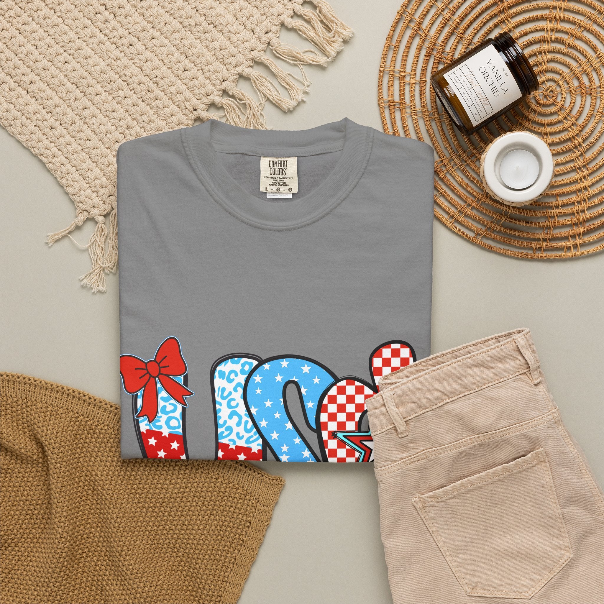 USA Patriotic T-Shirt — Red White & Blue Stars and Stripes Graphic