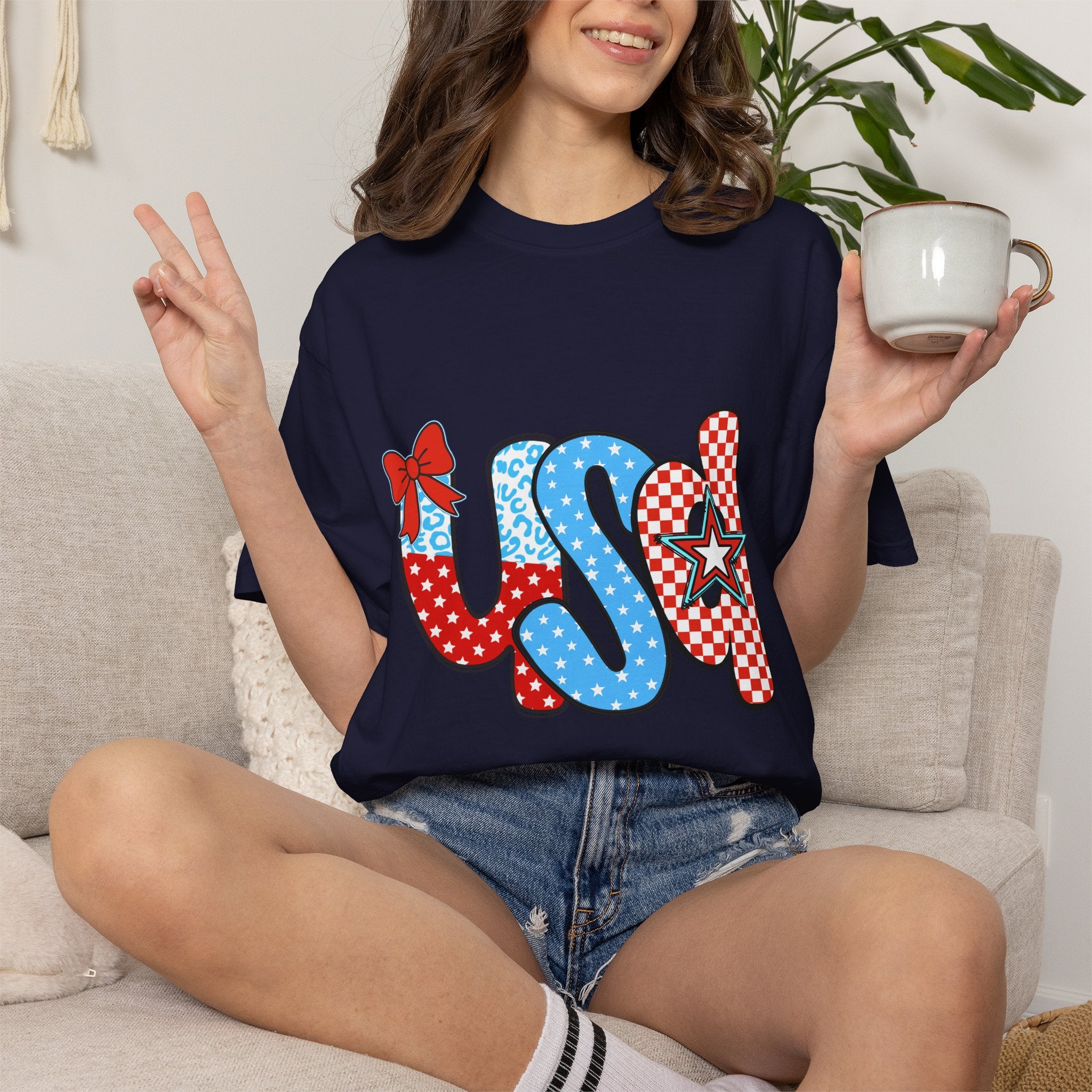 USA Patriotic T-Shirt — Red White & Blue Stars and Stripes Graphic
