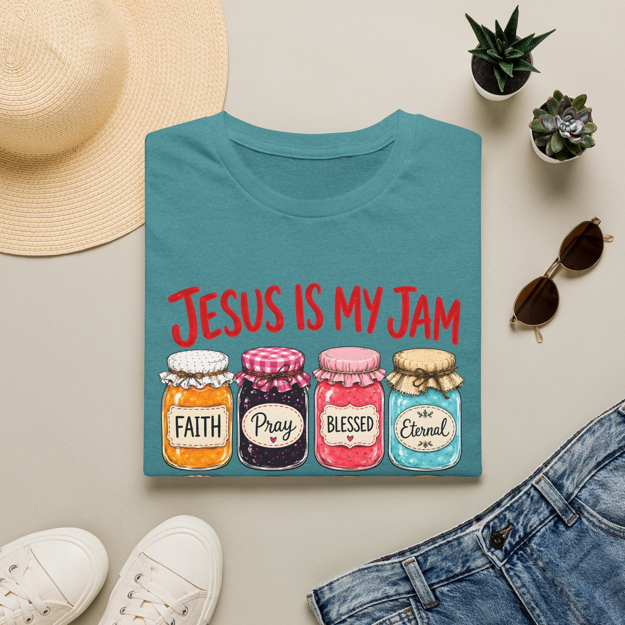 Jesus Is My Jam T-Shirt — Faith & Blessed Jam Jar Graphic Christian Tee