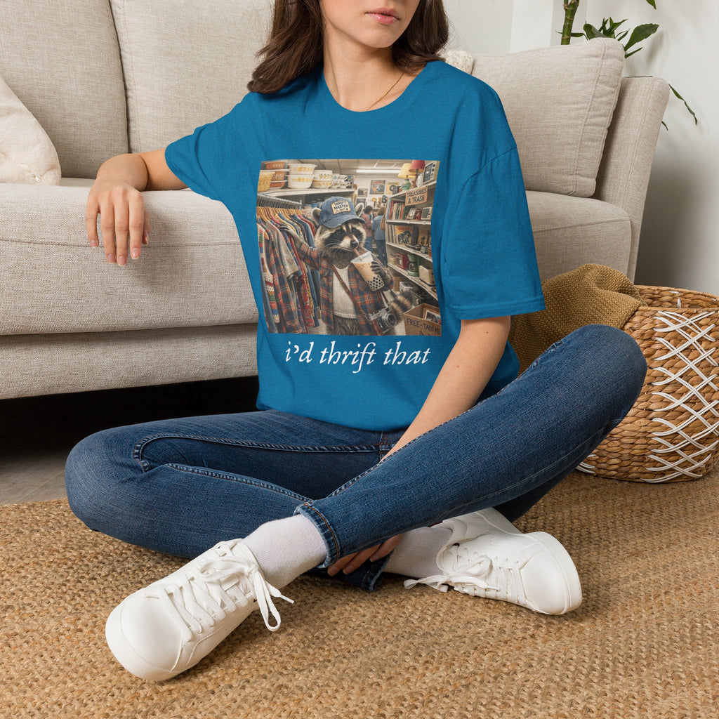 Thrifted Raccoon T-Shirt — "I'd Thrift That" Vintage Store Graphic Tee