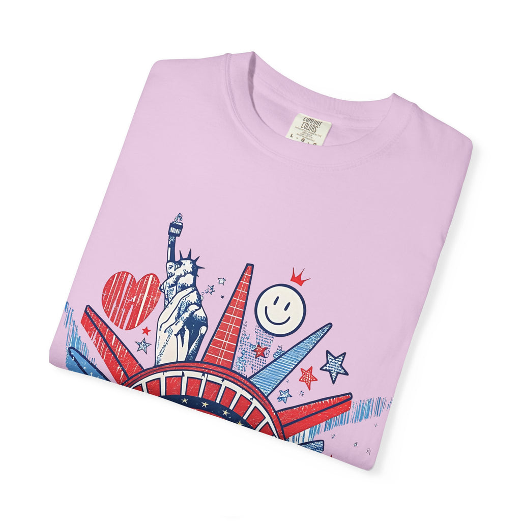 America Graphic T-Shirt — Patriotic Statue of Liberty 4th of July Tee