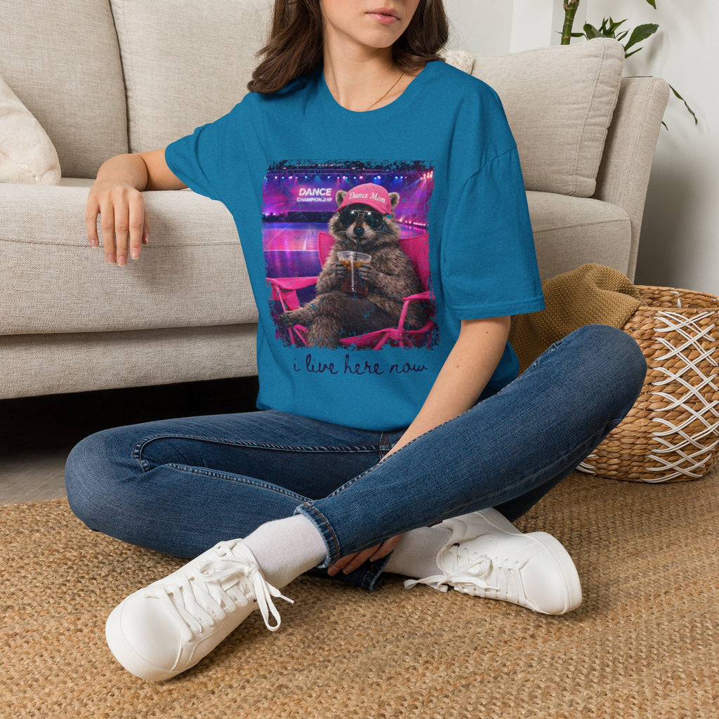 Raccoon ‘Dance’ Graphic T-Shirt — Retro Neon Wildlife Tee