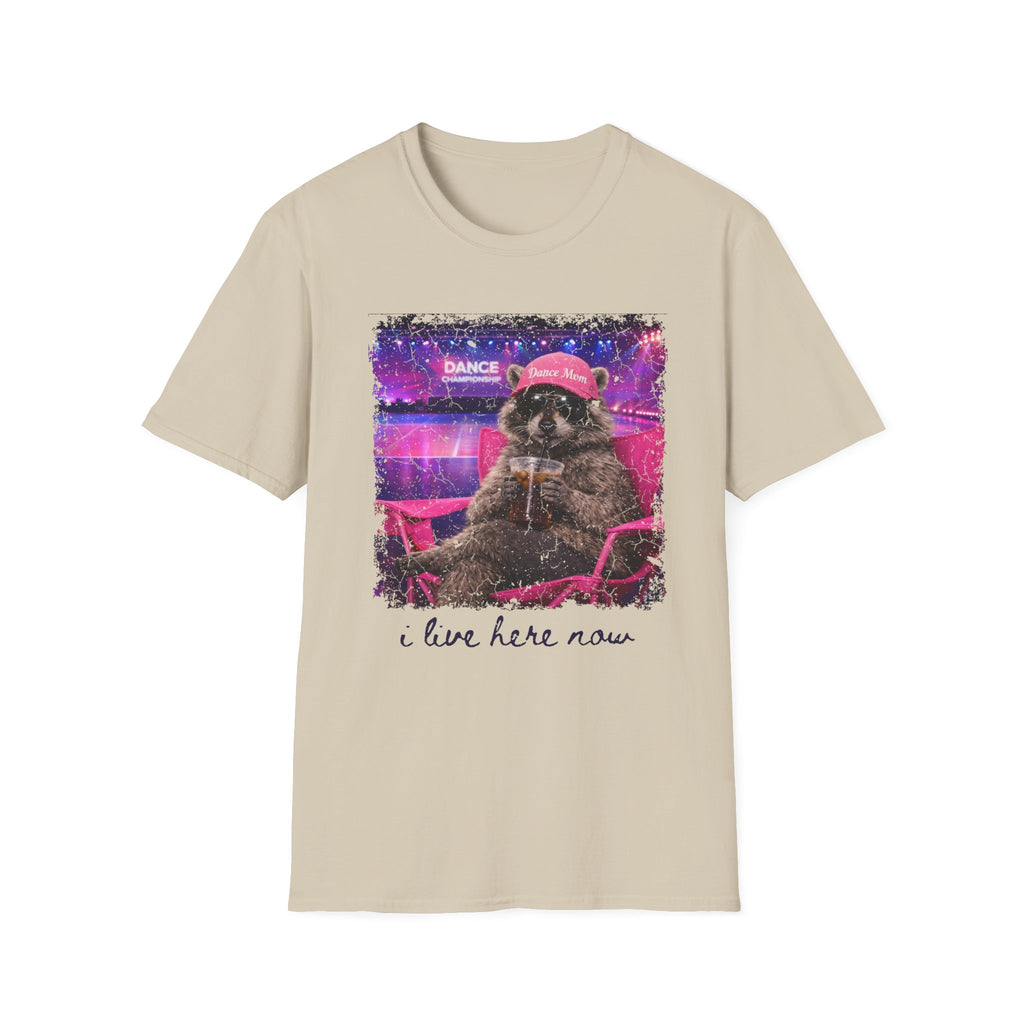 Raccoon ‘Dance’ Graphic T-Shirt — Retro Neon Wildlife Tee