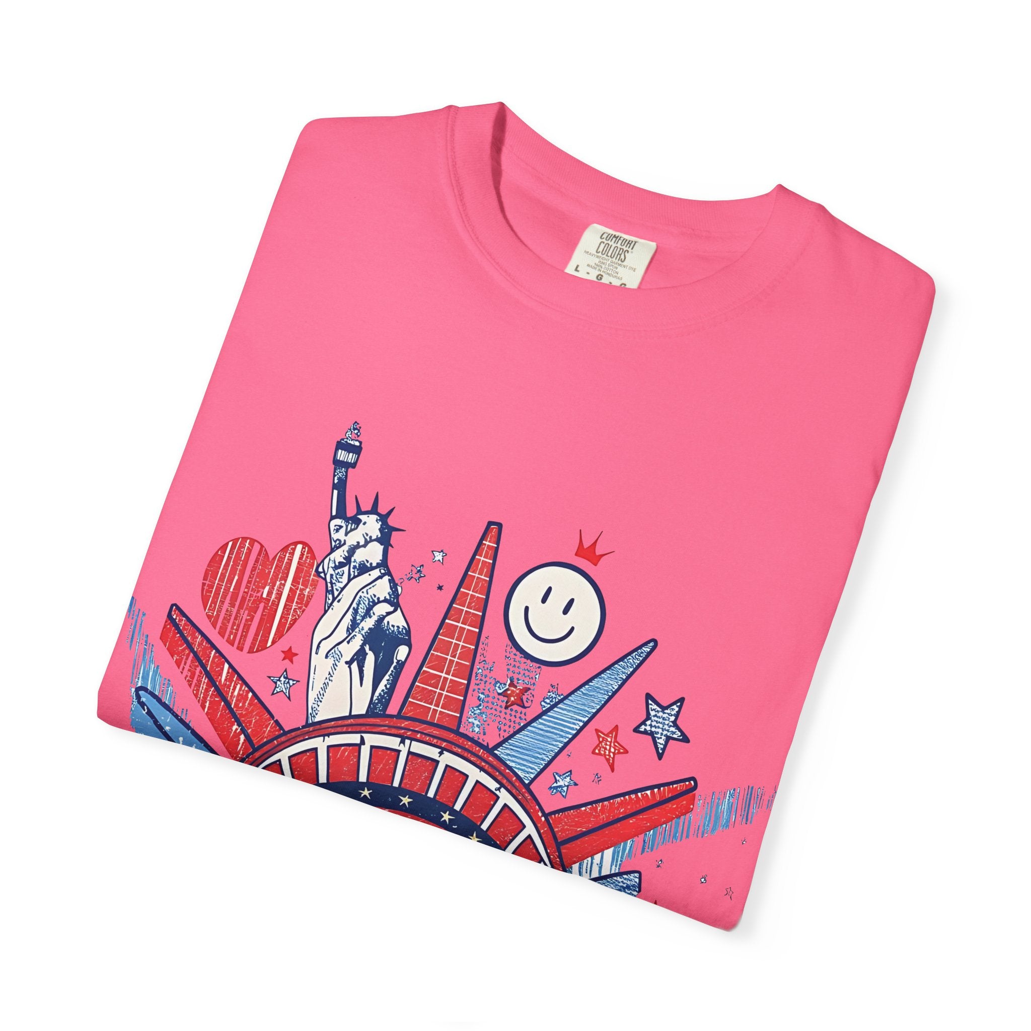 America Graphic T-Shirt — Patriotic Statue of Liberty 4th of July Tee