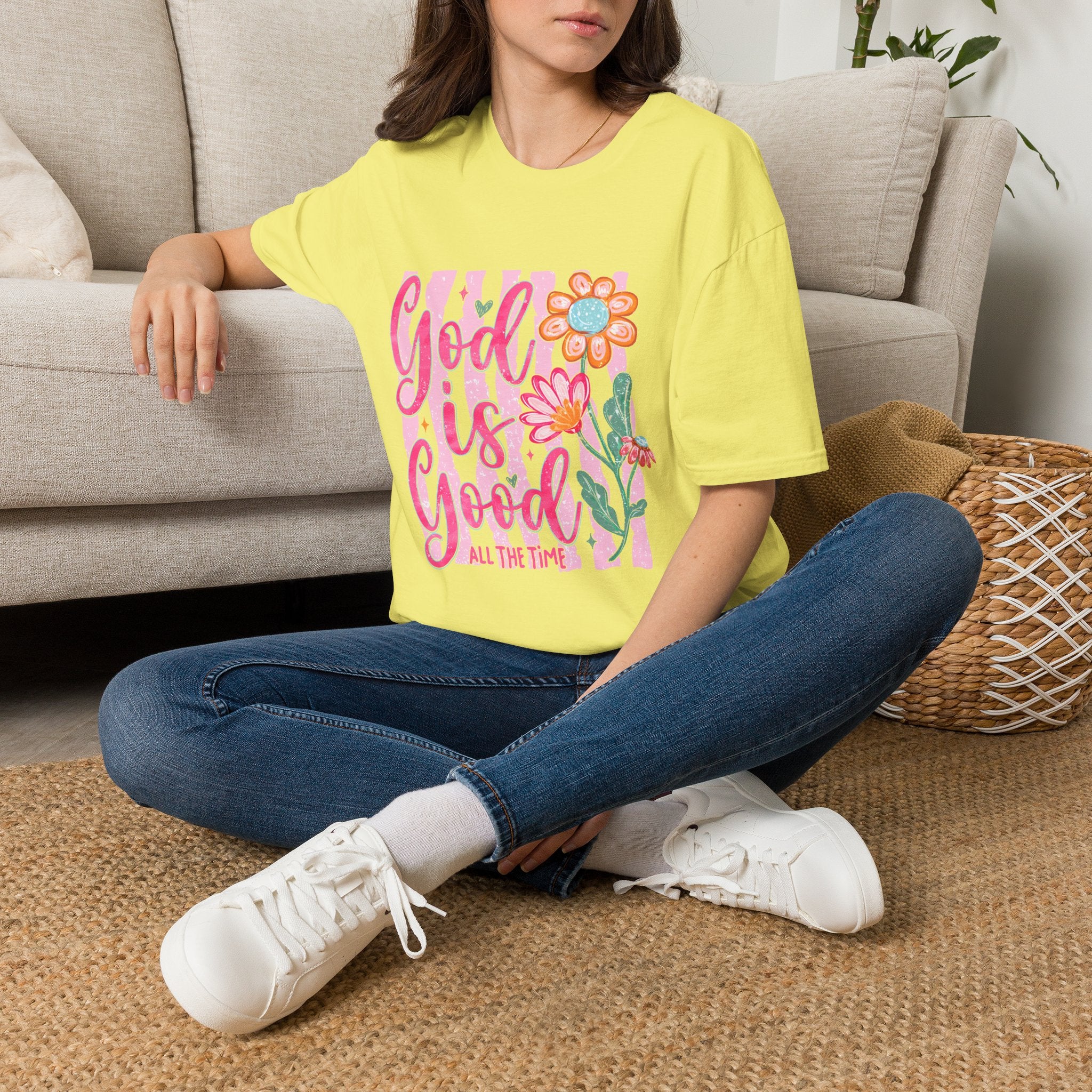 God Is Good Floral T‑Shirt — Inspirational Christian Tee