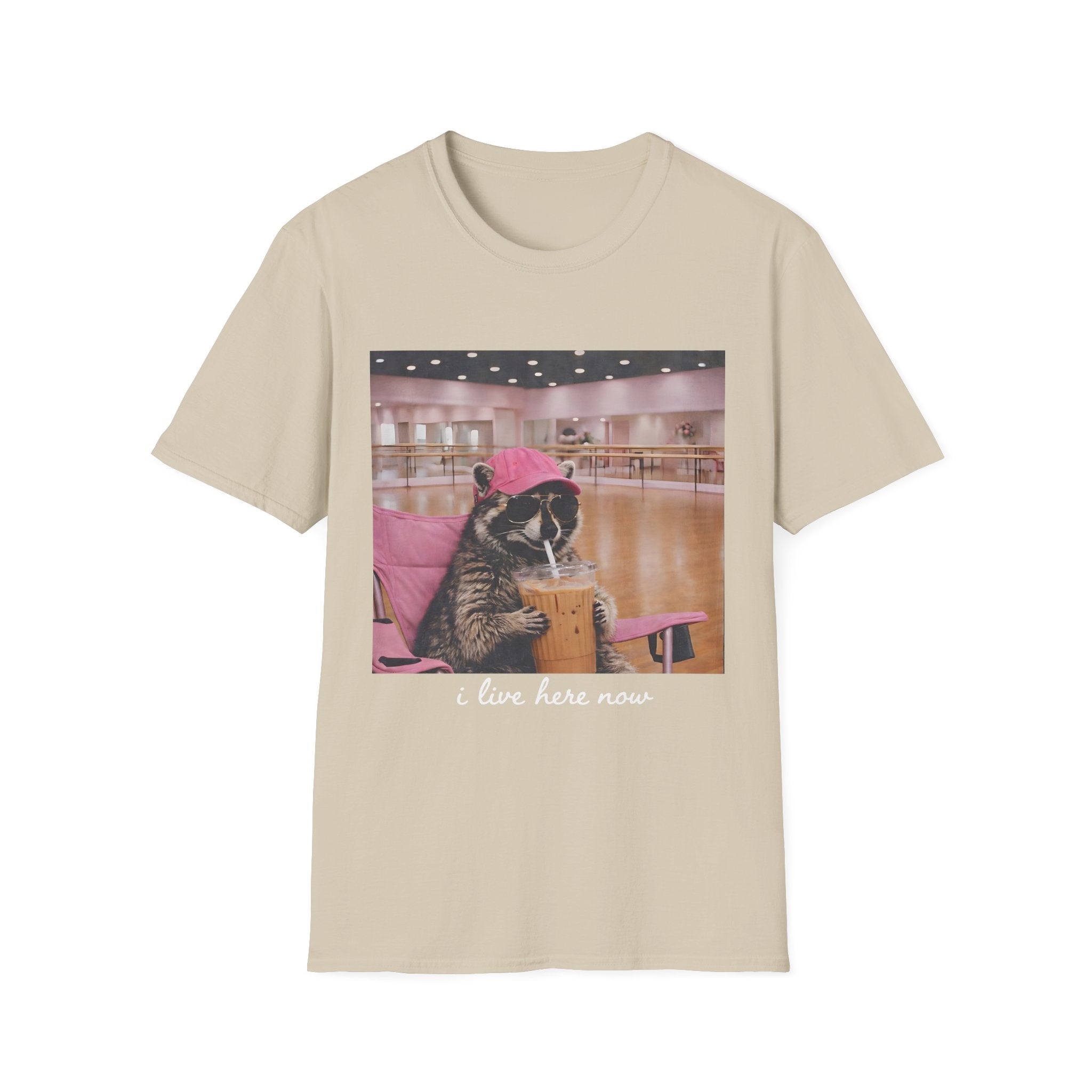 T-Shirt — Cute Dance Mom Graphic Tee ("I Live Here Now")