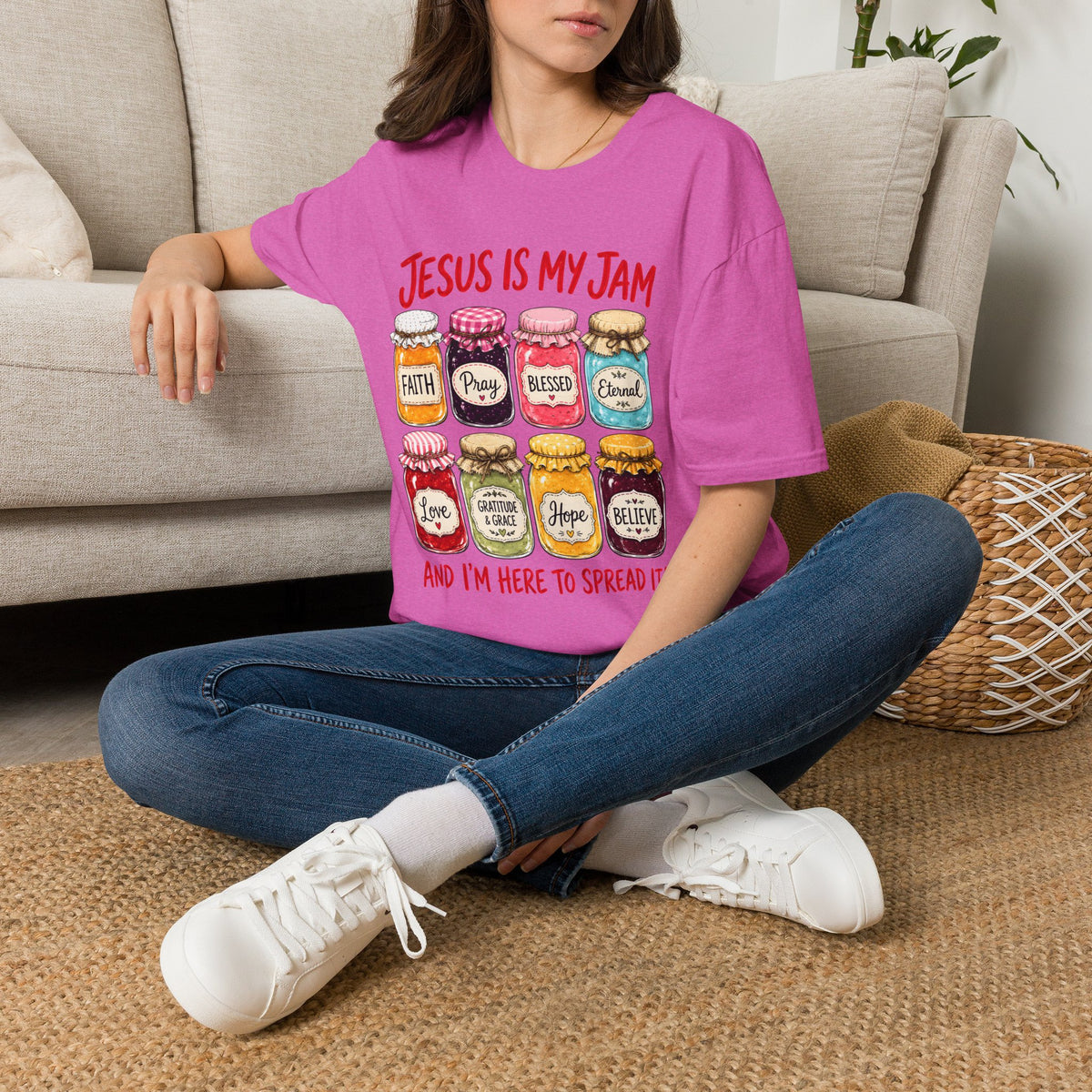 Jesus Is My Jam T-Shirt — Faith & Blessed Jam Jar Graphic Christian Tee