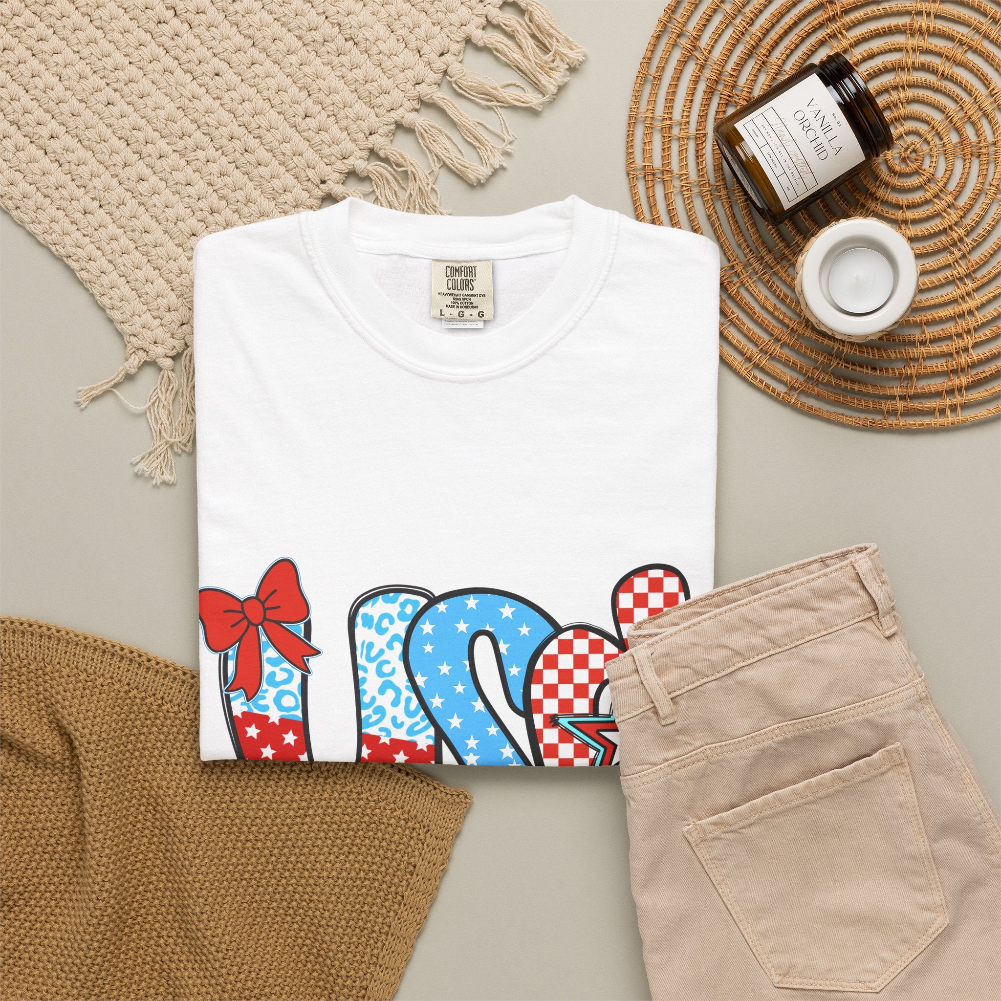 USA Patriotic T-Shirt — Red White & Blue Stars and Stripes Graphic