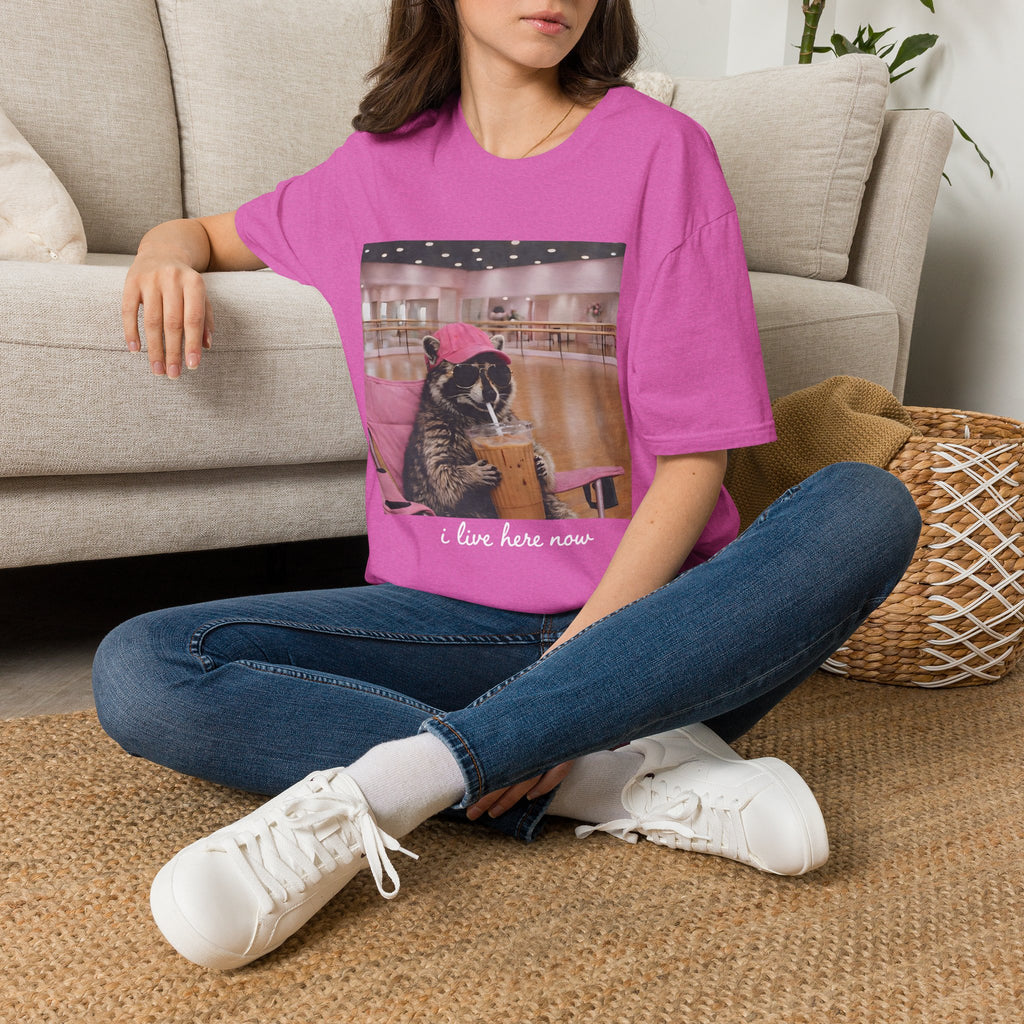 T-Shirt — Cute Dance Mom Graphic Tee ("I Live Here Now")