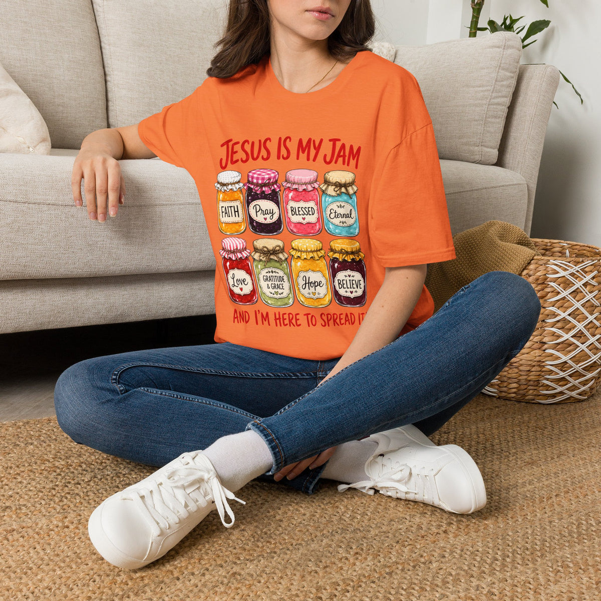 Jesus Is My Jam T-Shirt — Faith & Blessed Jam Jar Graphic Christian Tee