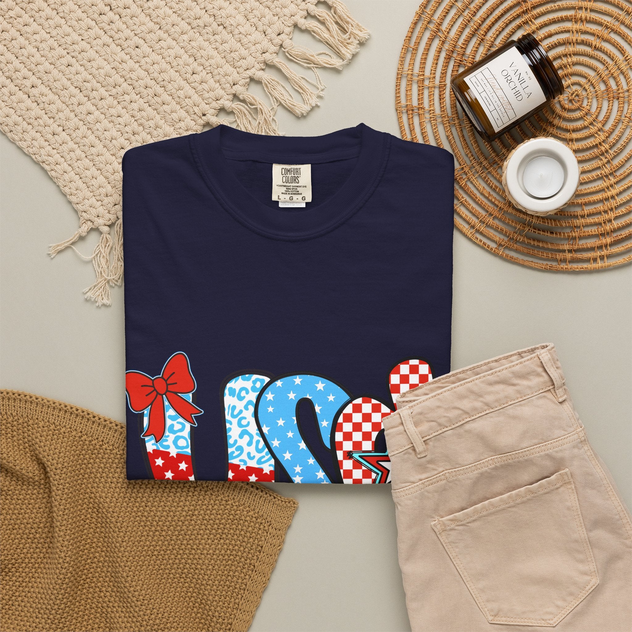 USA Patriotic T-Shirt — Red White & Blue Stars and Stripes Graphic