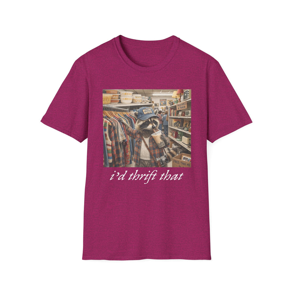 Thrifted Raccoon T-Shirt — "I'd Thrift That" Vintage Store Graphic Tee