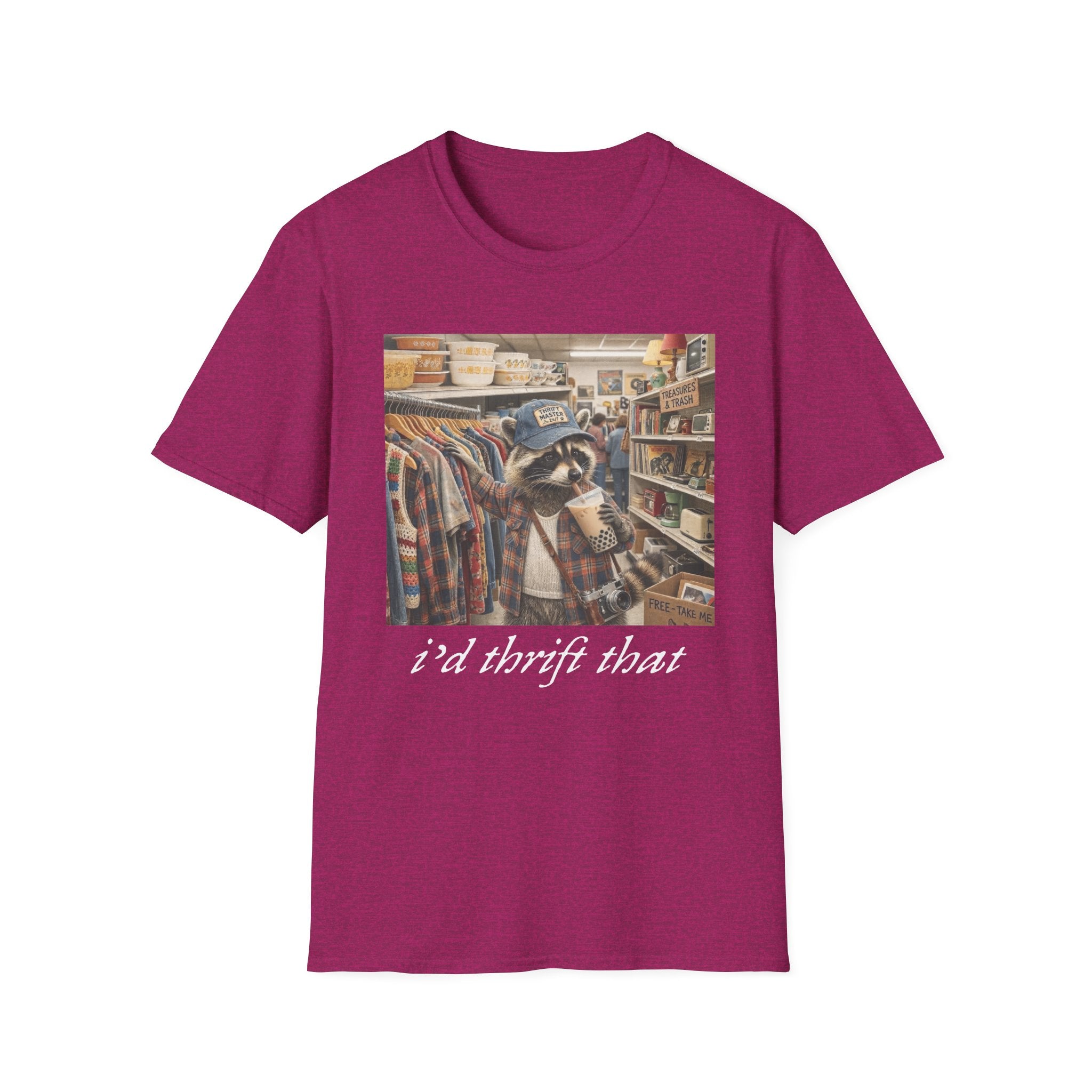 Thrifted Raccoon T-Shirt — "I'd Thrift That" Vintage Store Graphic Tee