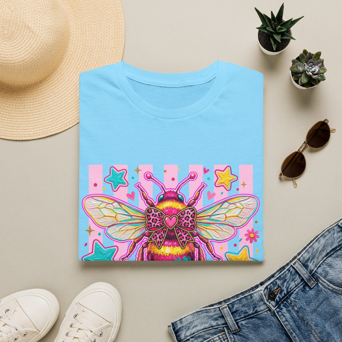 Kind Bee T-Shirt — Colorful Cute Bee Graphic Tee for Women & Teens