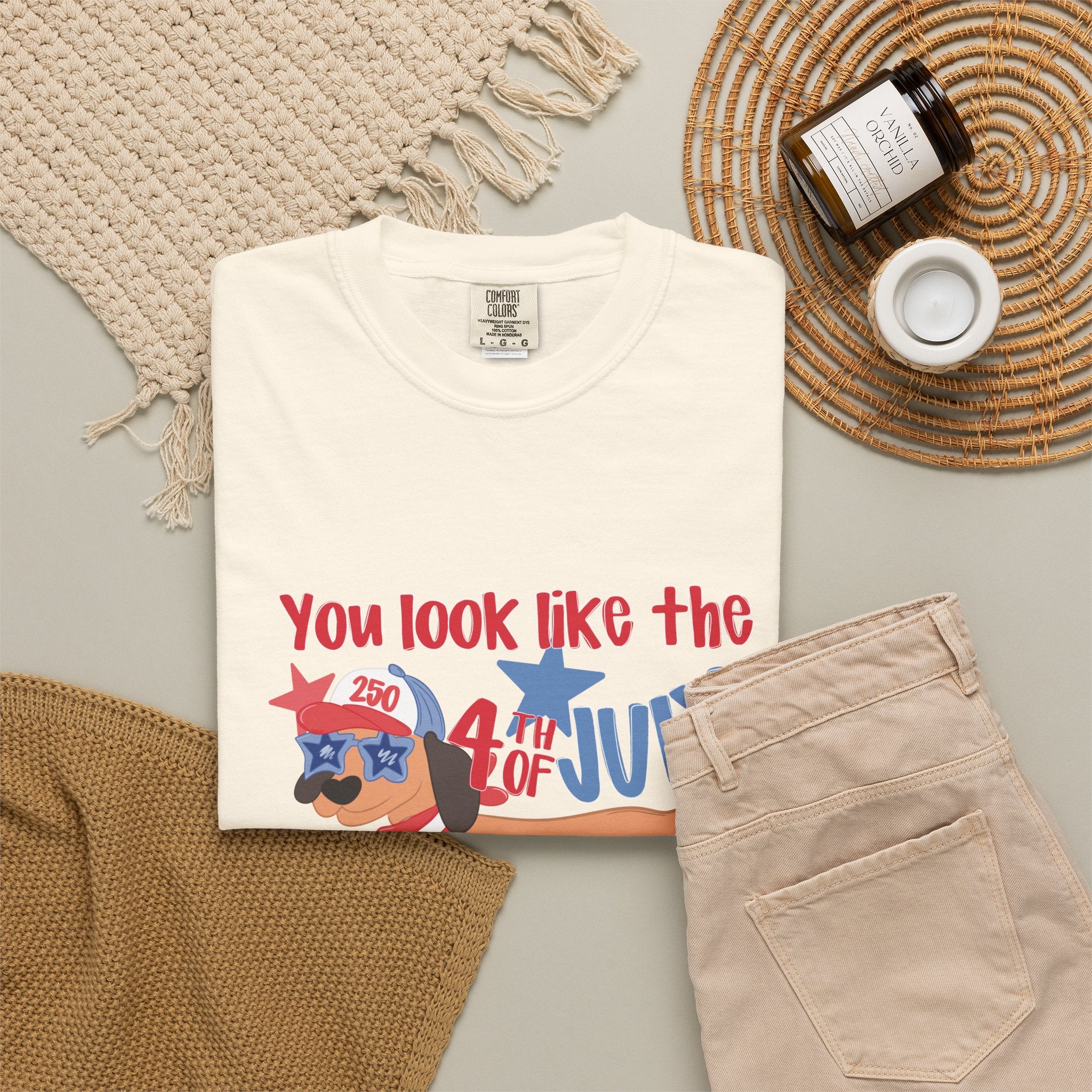 4th of July Hot Dog T-Shirt — "You Look Like the 4th of July Hotdog" Patriotic BBQ Tee