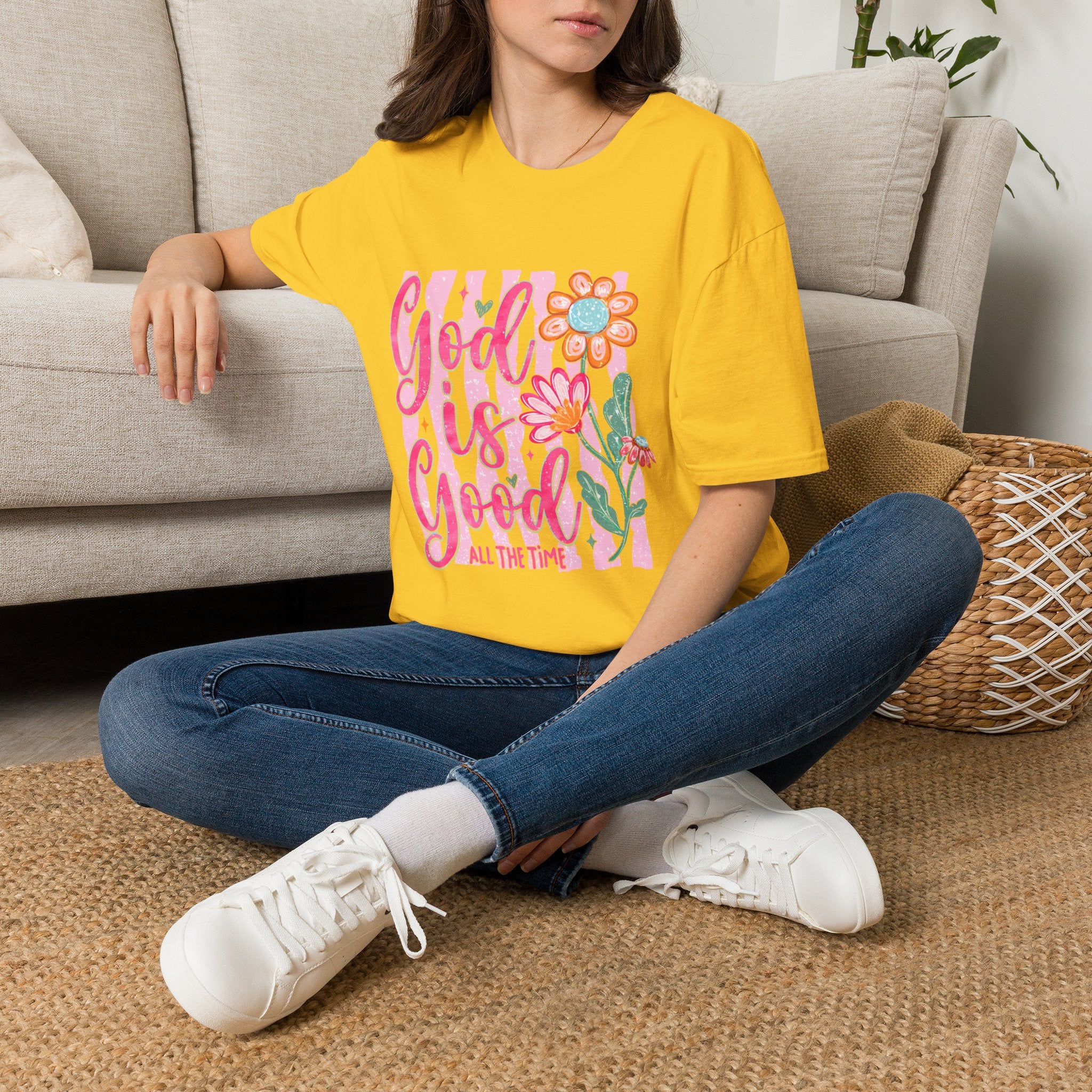God Is Good Floral T‑Shirt — Inspirational Christian Tee