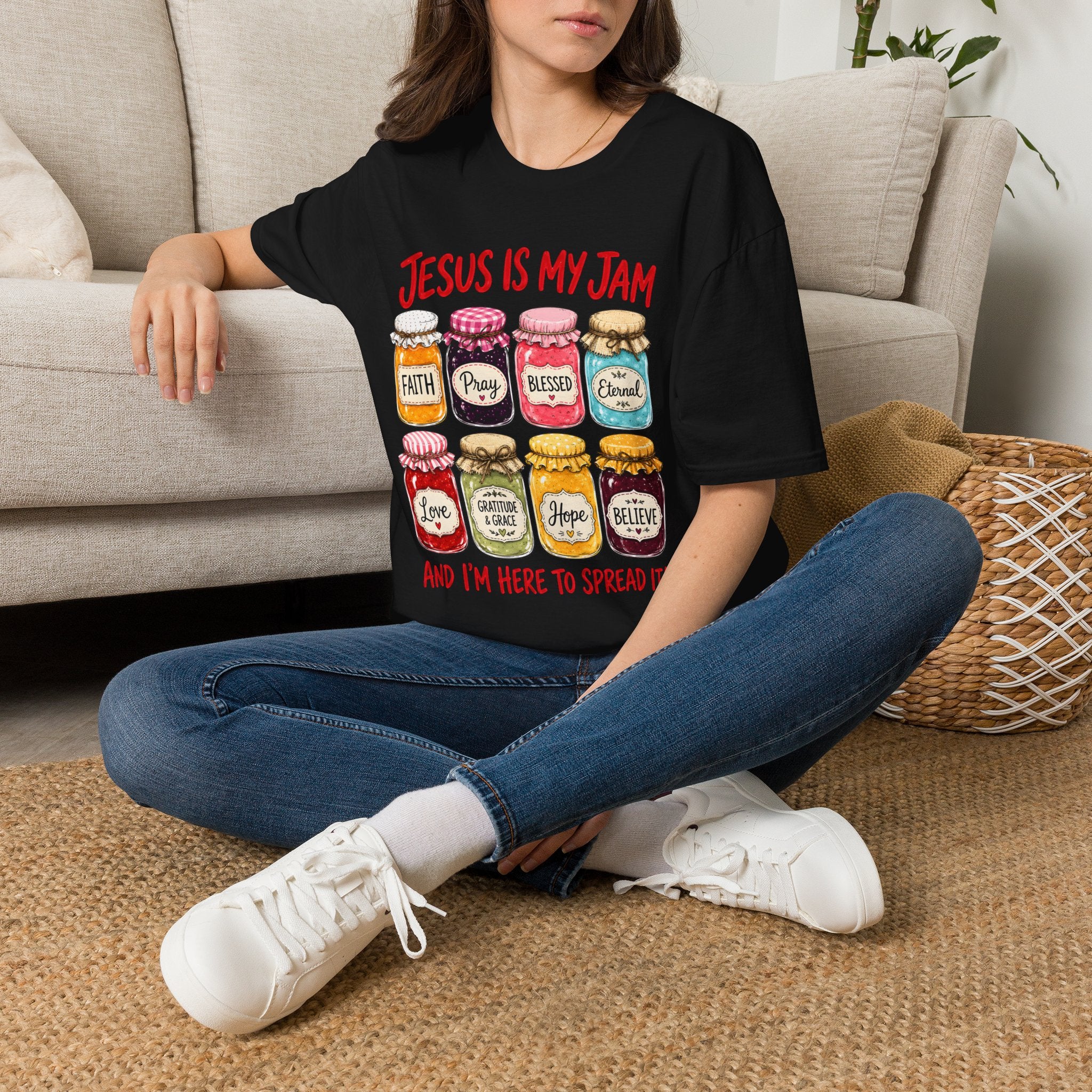 Jesus Is My Jam T-Shirt — Faith & Blessed Jam Jar Graphic Christian Tee