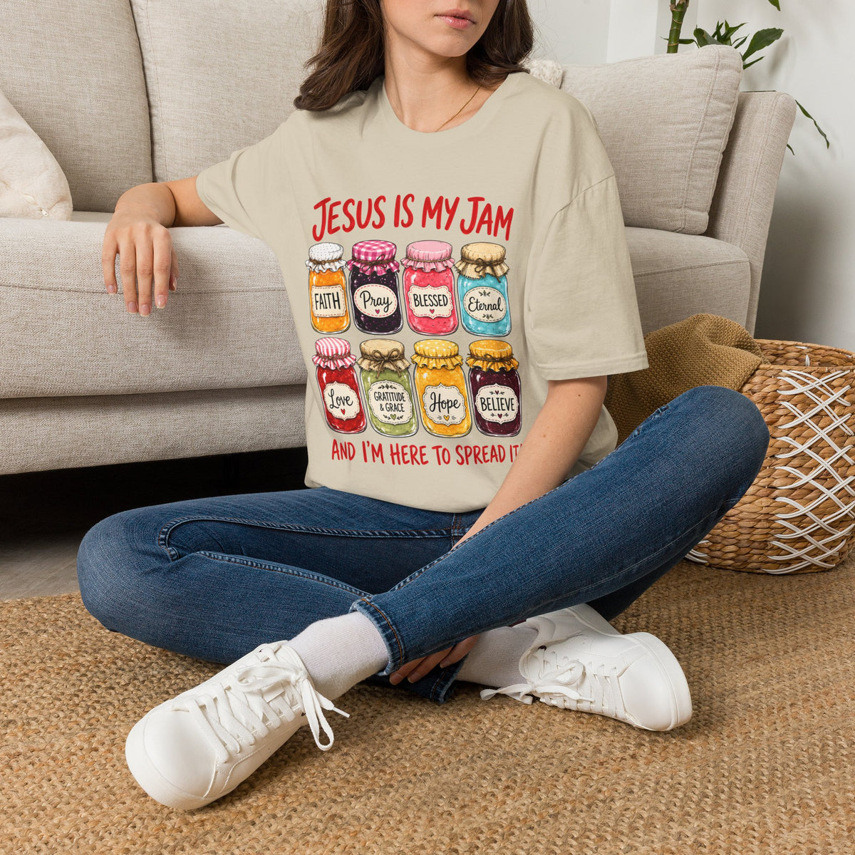 Jesus Is My Jam T-Shirt — Faith & Blessed Jam Jar Graphic Christian Tee