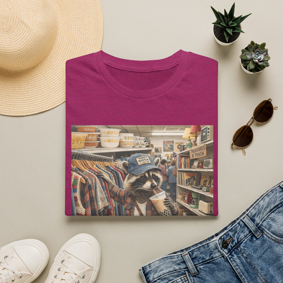 Thrifted Raccoon T-Shirt — "I'd Thrift That" Vintage Store Graphic Tee