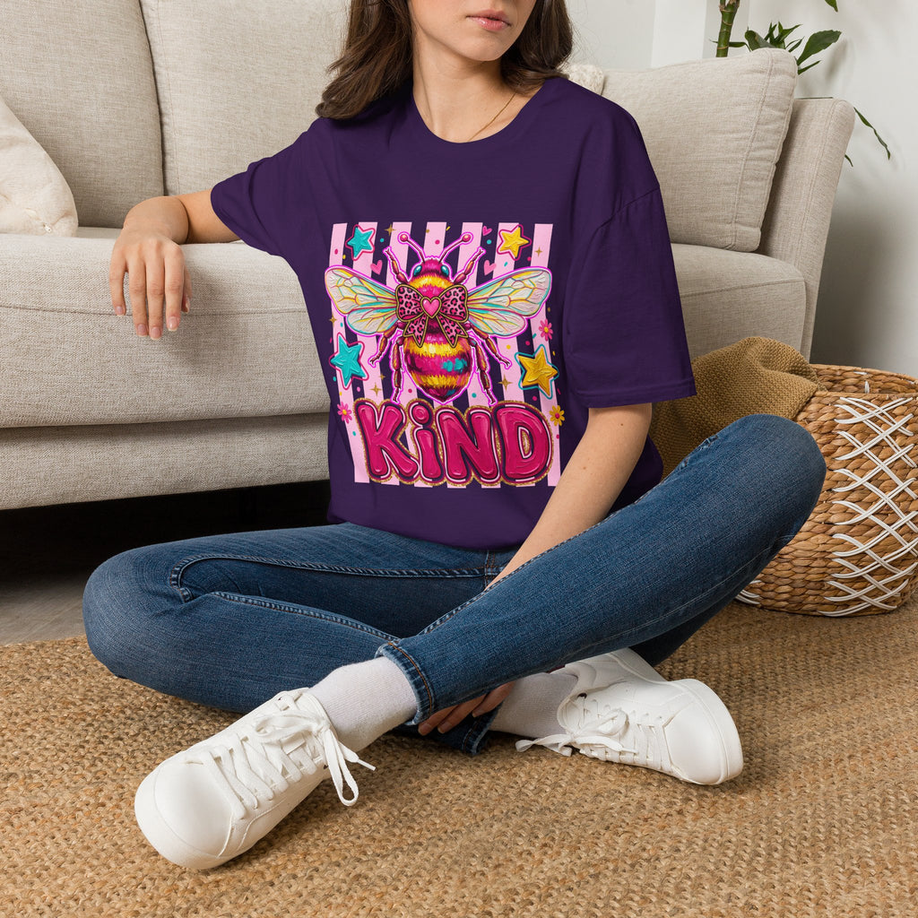 Kind Bee T-Shirt — Colorful Cute Bee Graphic Tee for Women & Teens