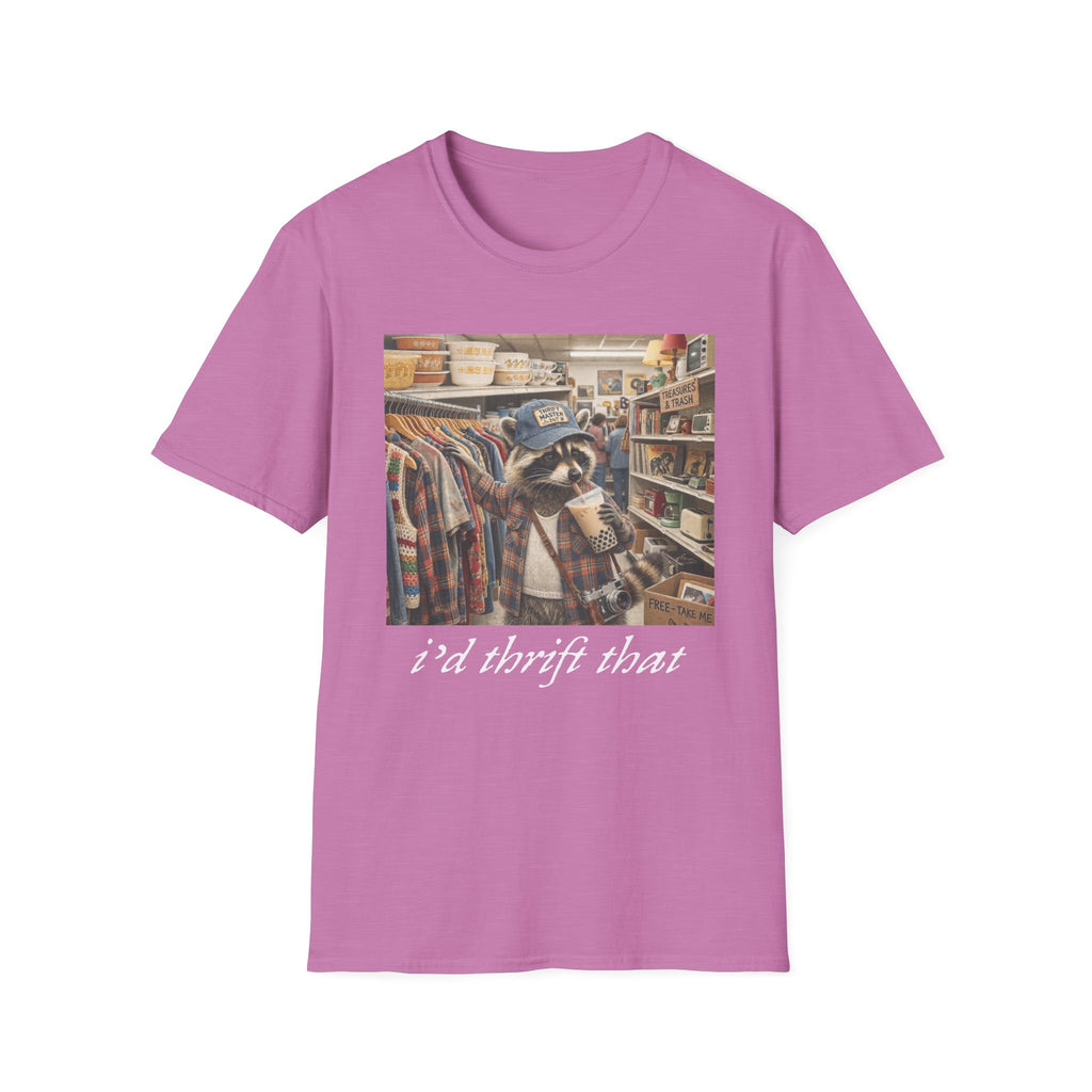 Thrifted Raccoon T-Shirt — "I'd Thrift That" Vintage Store Graphic Tee