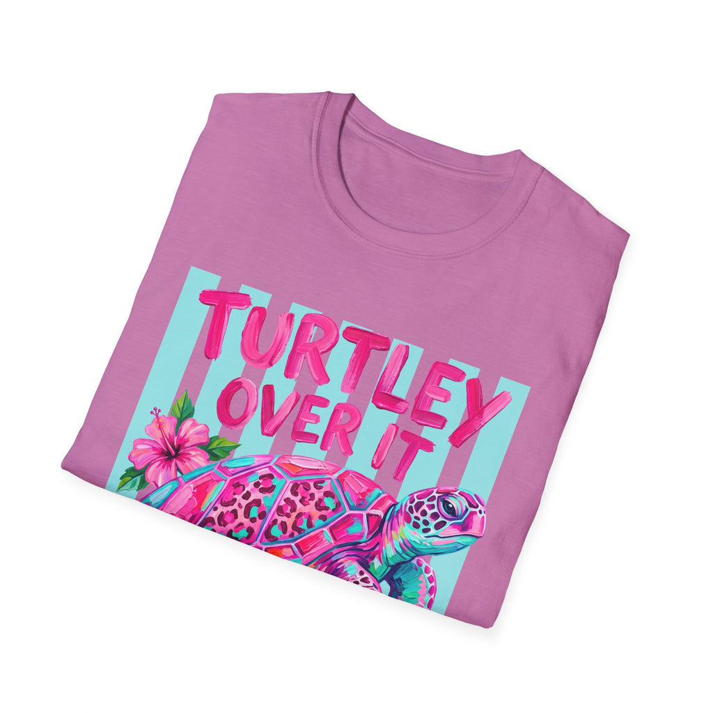 Turtley Over It T-Shirt — Tropical Pink Sea Turtle Graphic Tee