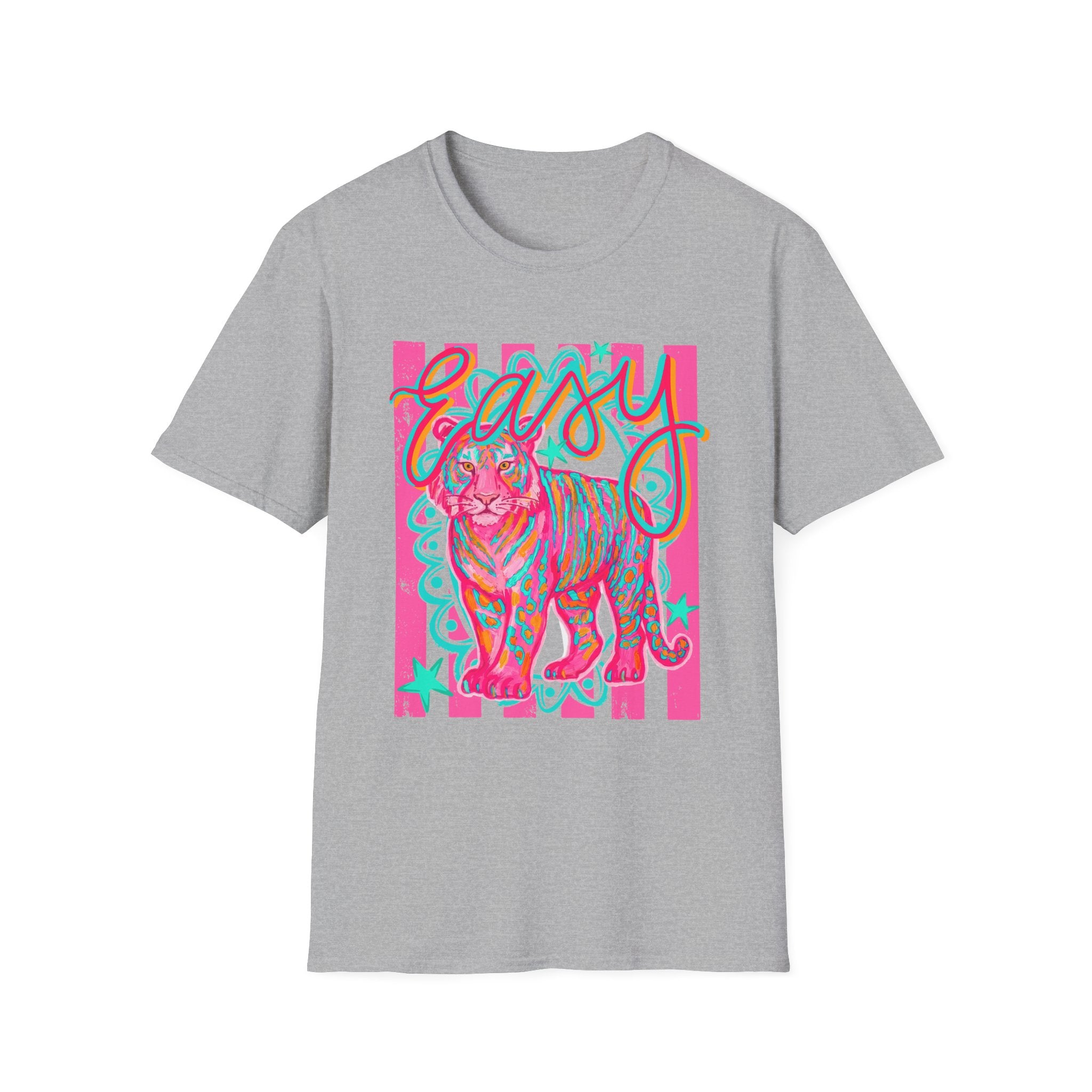 Easy Tiger T-Shirt — Colorful Retro Neon Tiger Graphic