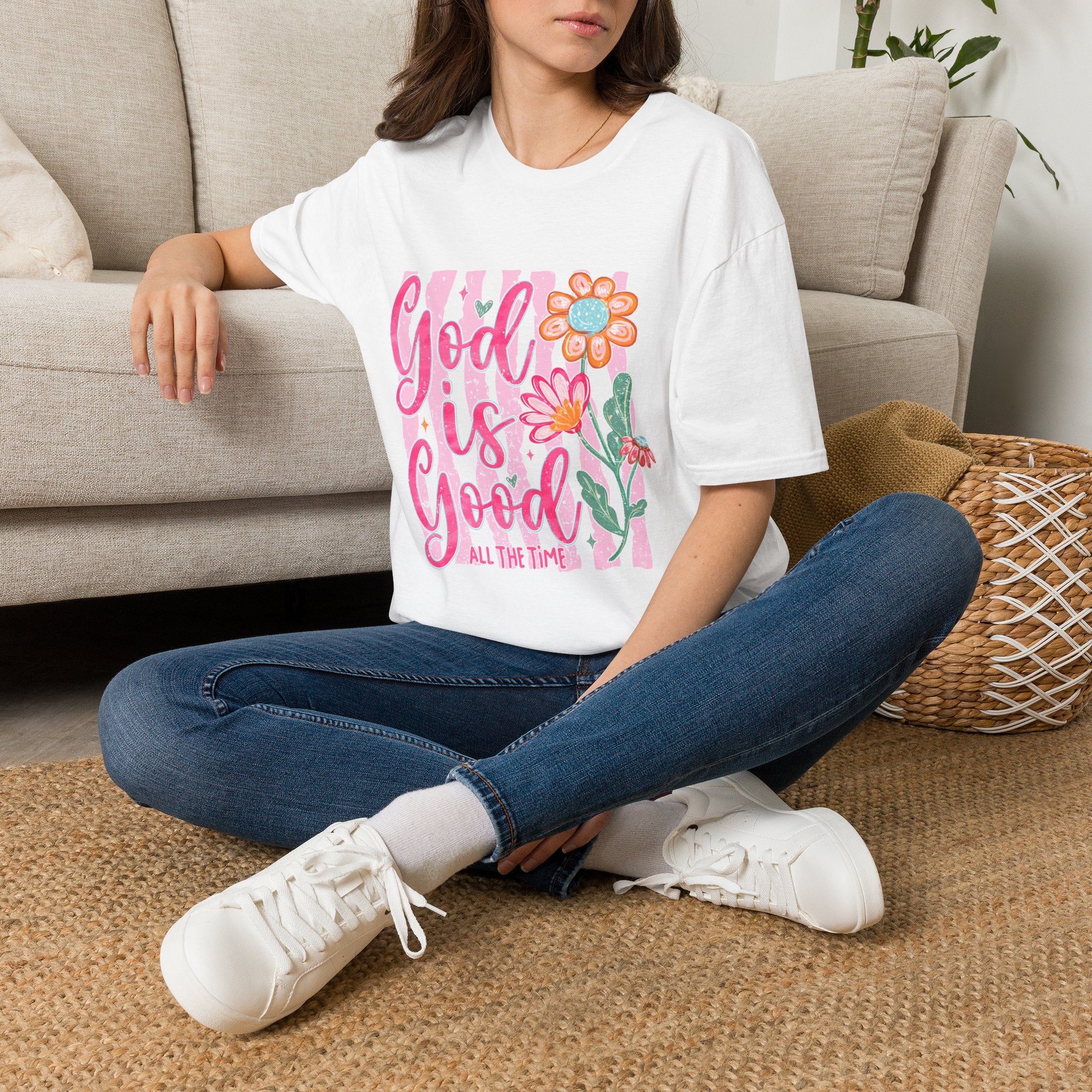 God Is Good Floral T‑Shirt — Inspirational Christian Tee