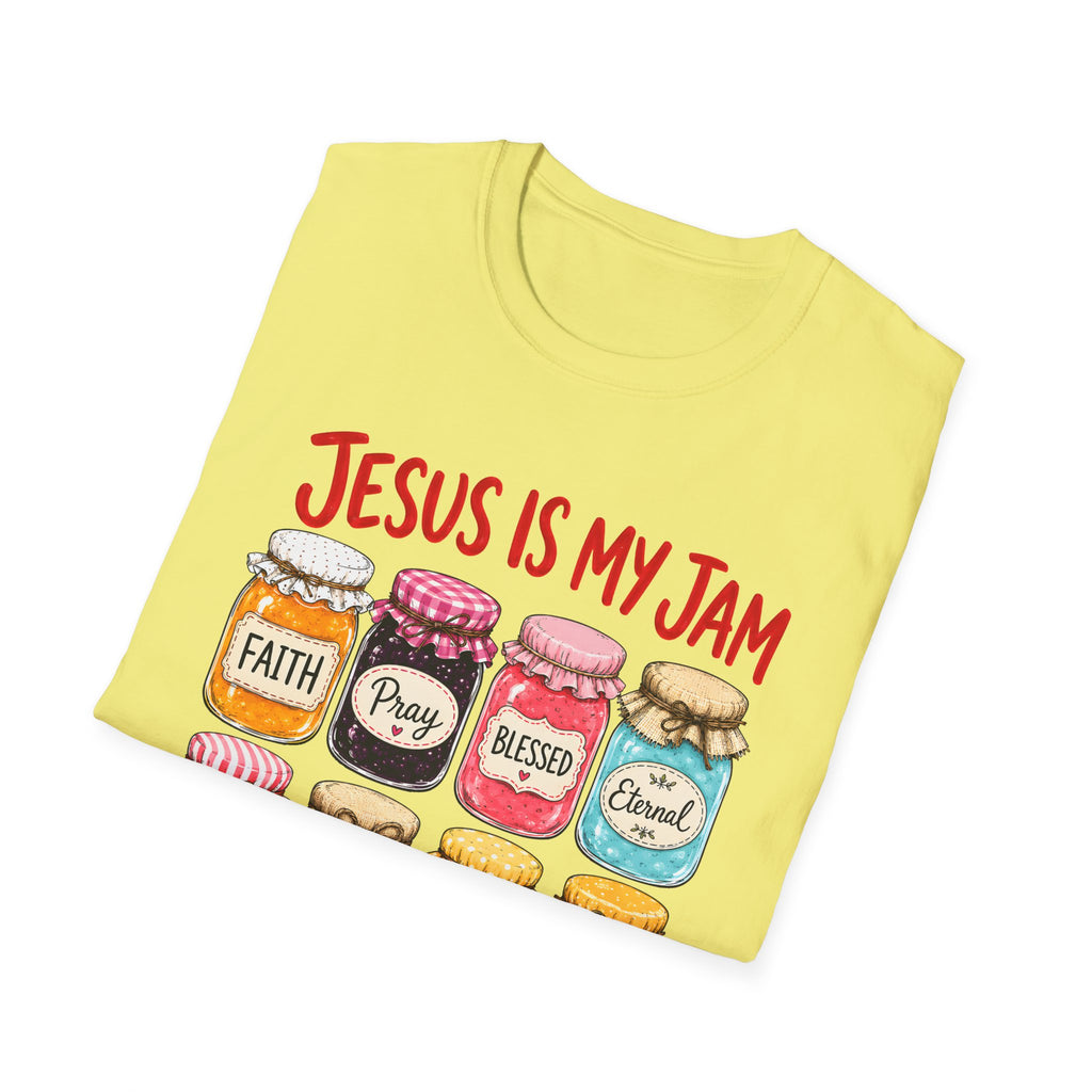 Jesus Is My Jam T-Shirt — Faith & Blessed Jam Jar Graphic Christian Tee