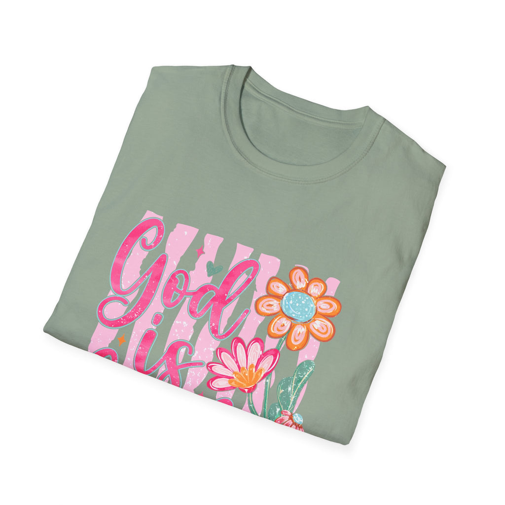 God Is Good Floral T‑Shirt — Inspirational Christian Tee