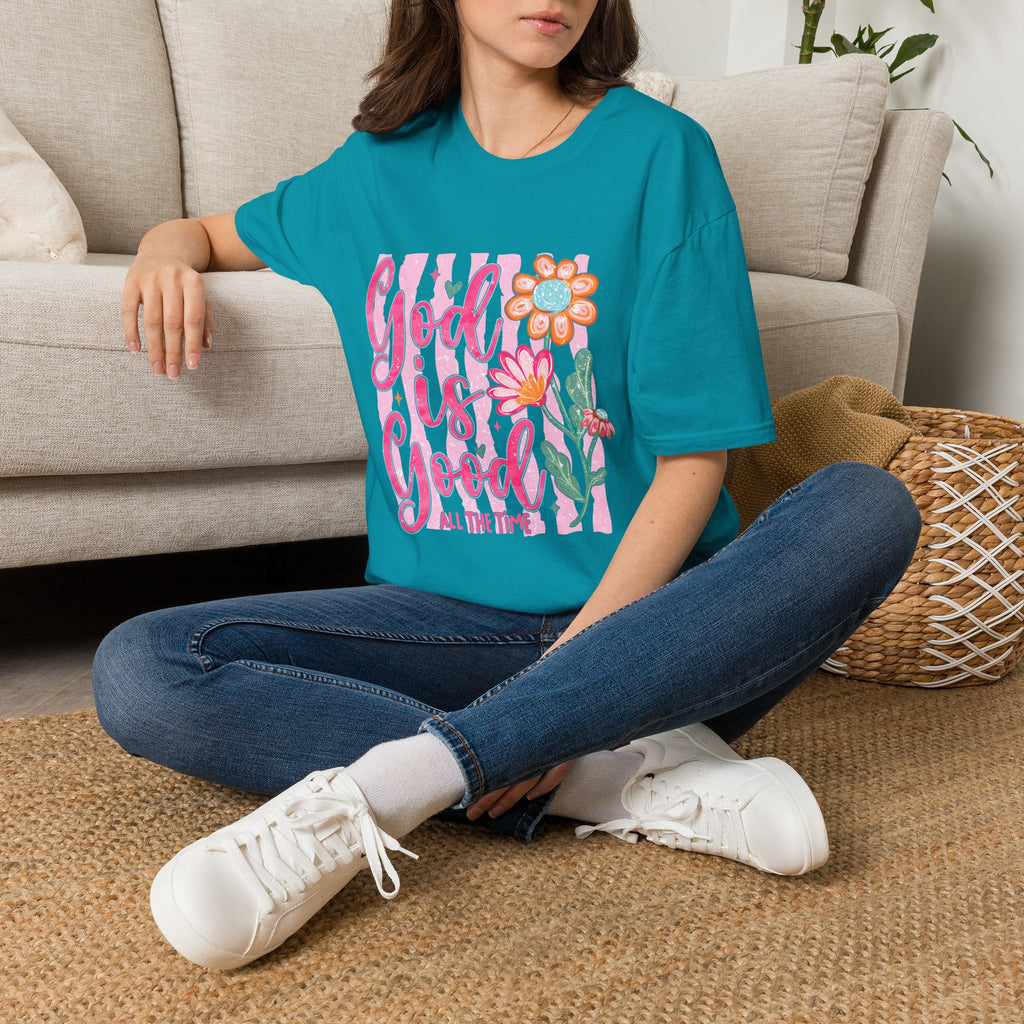 God Is Good Floral T‑Shirt — Inspirational Christian Tee