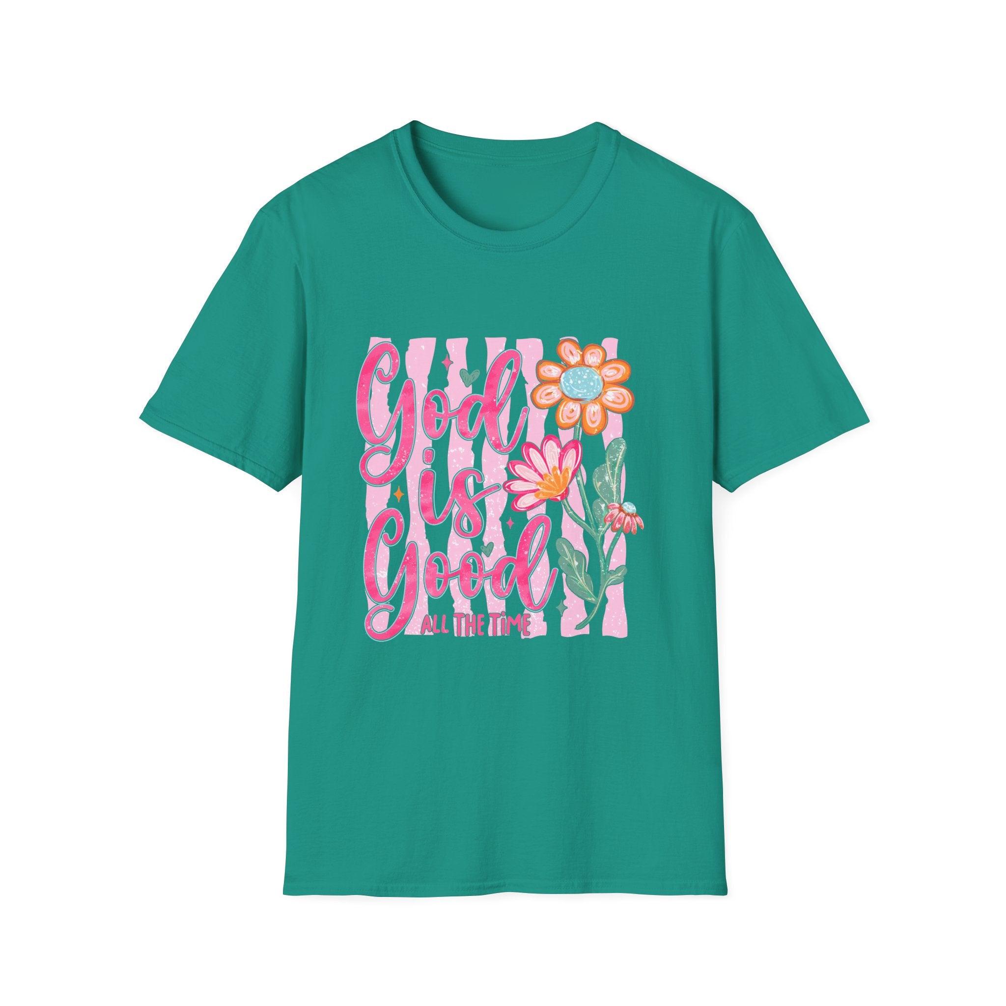 God Is Good Floral T‑Shirt — Inspirational Christian Tee