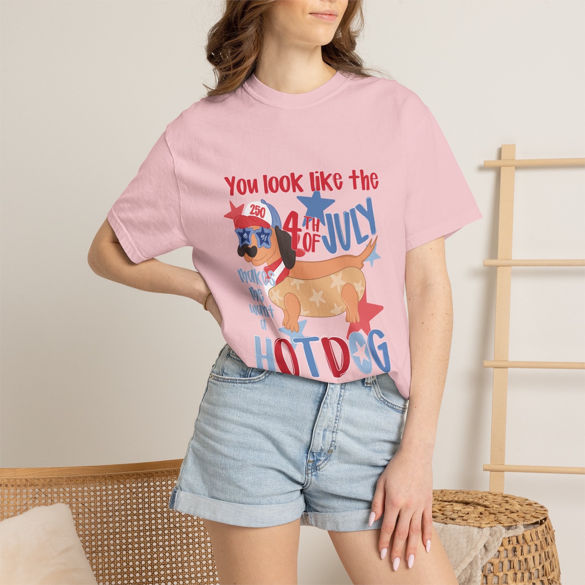 4th of July Hot Dog T-Shirt — "You Look Like the 4th of July Hotdog" Patriotic BBQ Tee