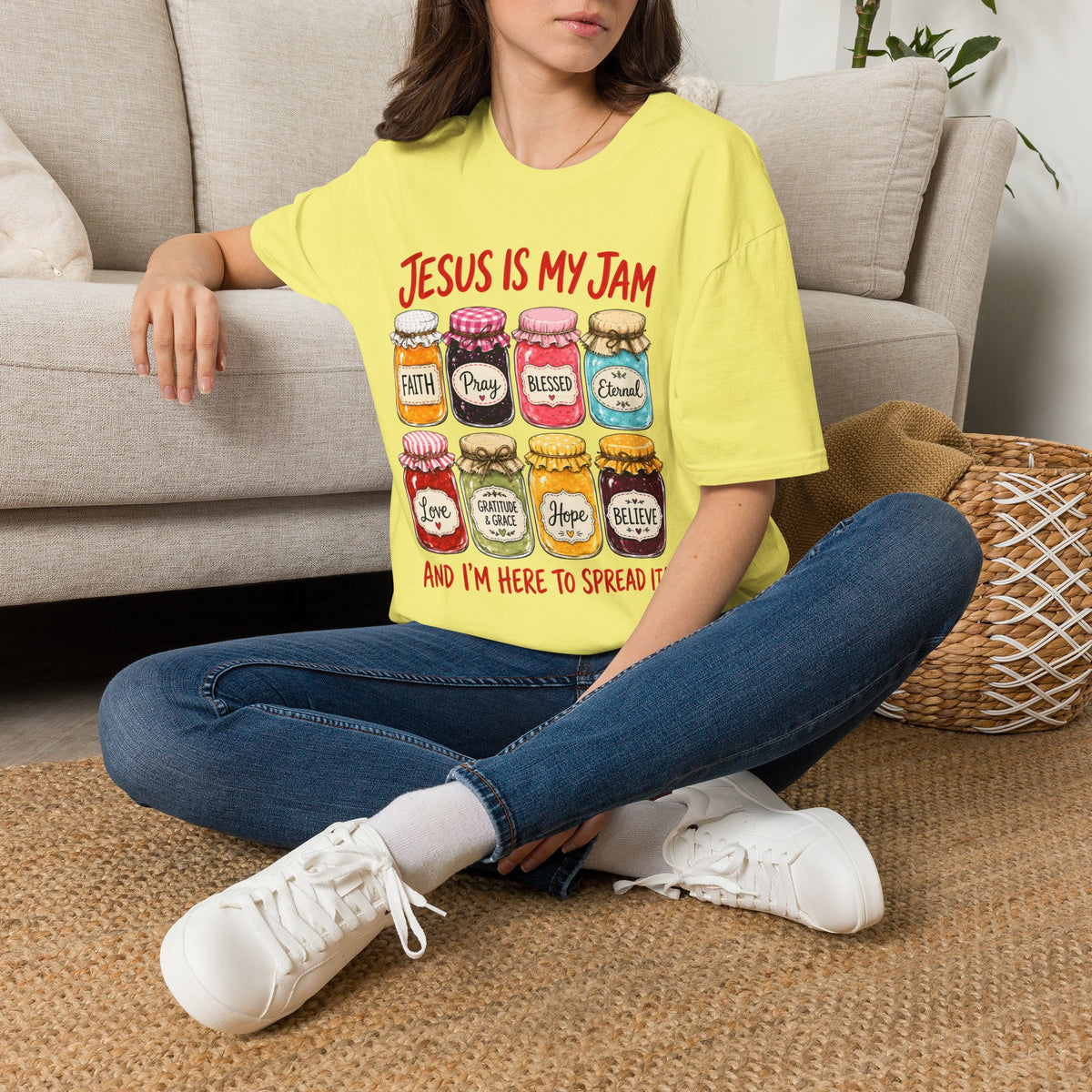 Jesus Is My Jam T-Shirt — Faith & Blessed Jam Jar Graphic Christian Tee