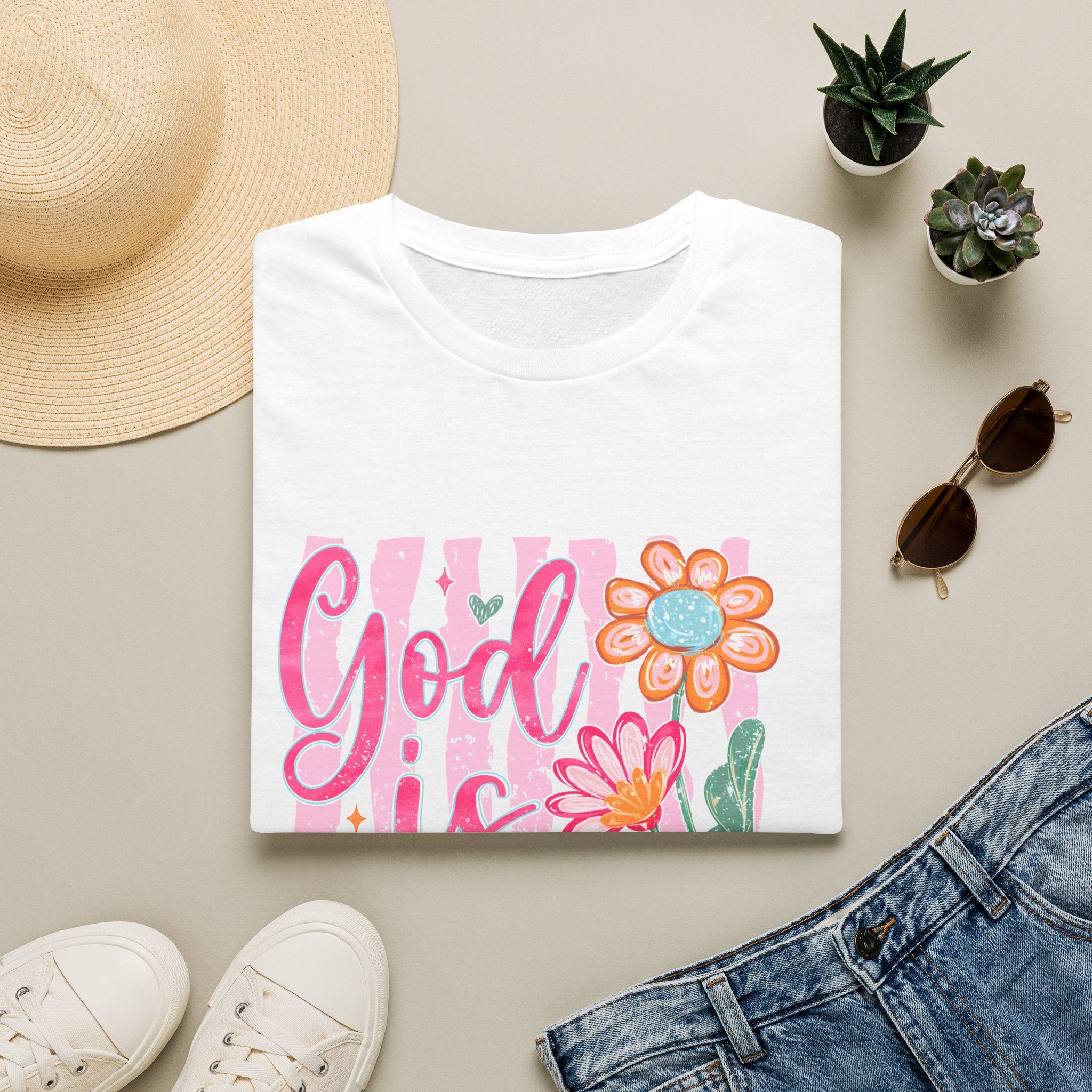 God Is Good Floral T‑Shirt — Inspirational Christian Tee