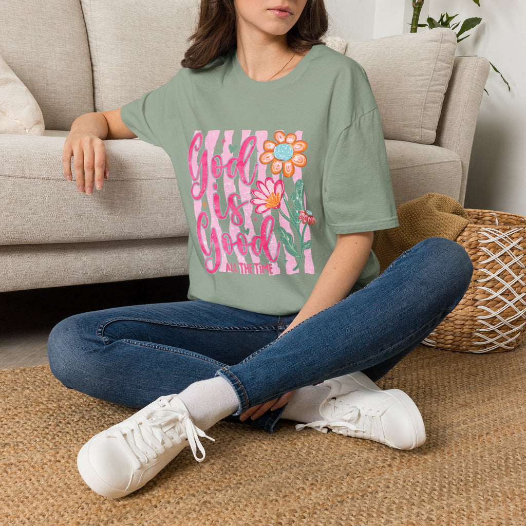 God Is Good Floral T‑Shirt — Inspirational Christian Tee