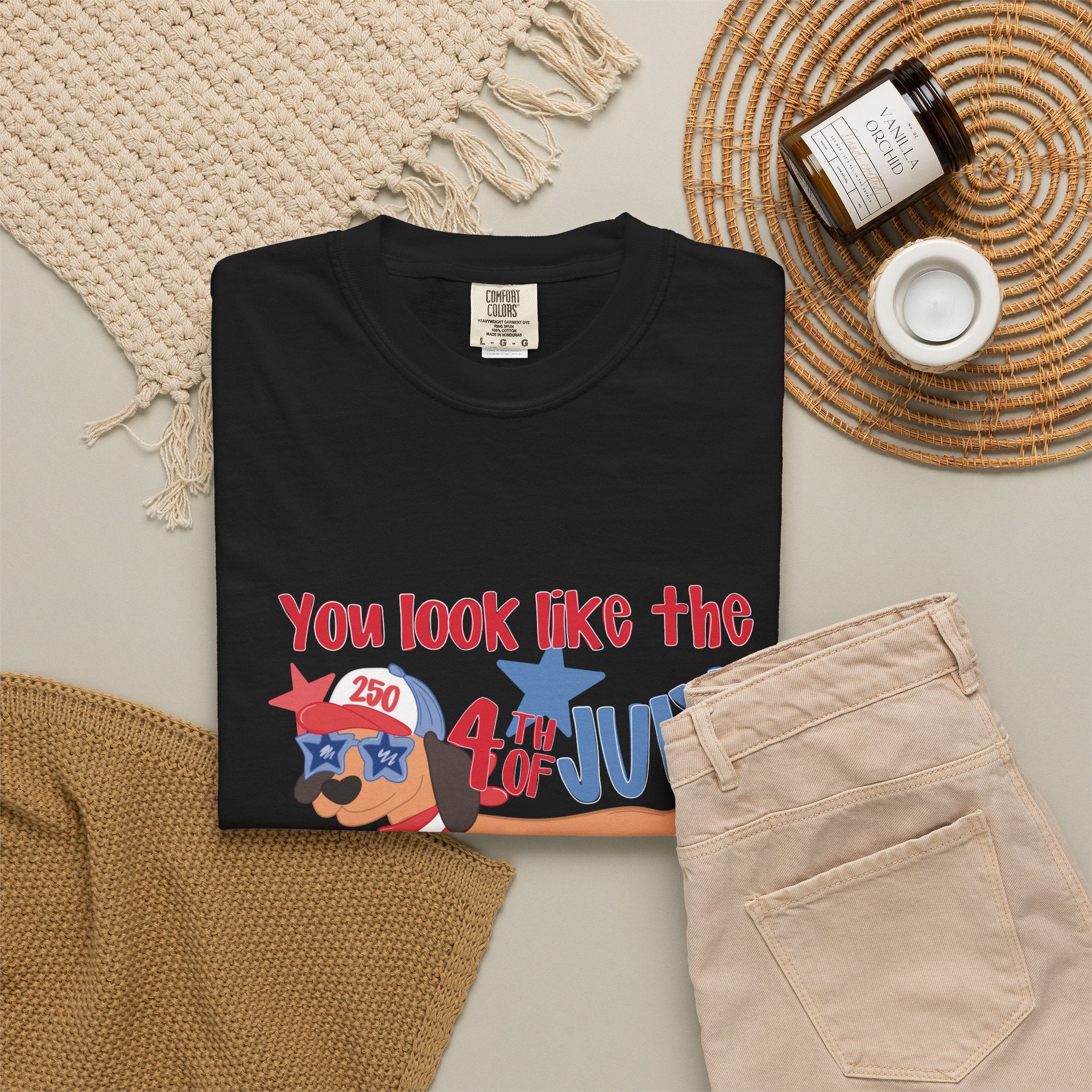 4th of July Hot Dog T-Shirt — "You Look Like the 4th of July Hotdog" Patriotic BBQ Tee