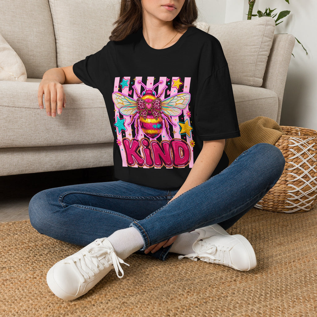 Kind Bee T-Shirt — Colorful Cute Bee Graphic Tee for Women & Teens