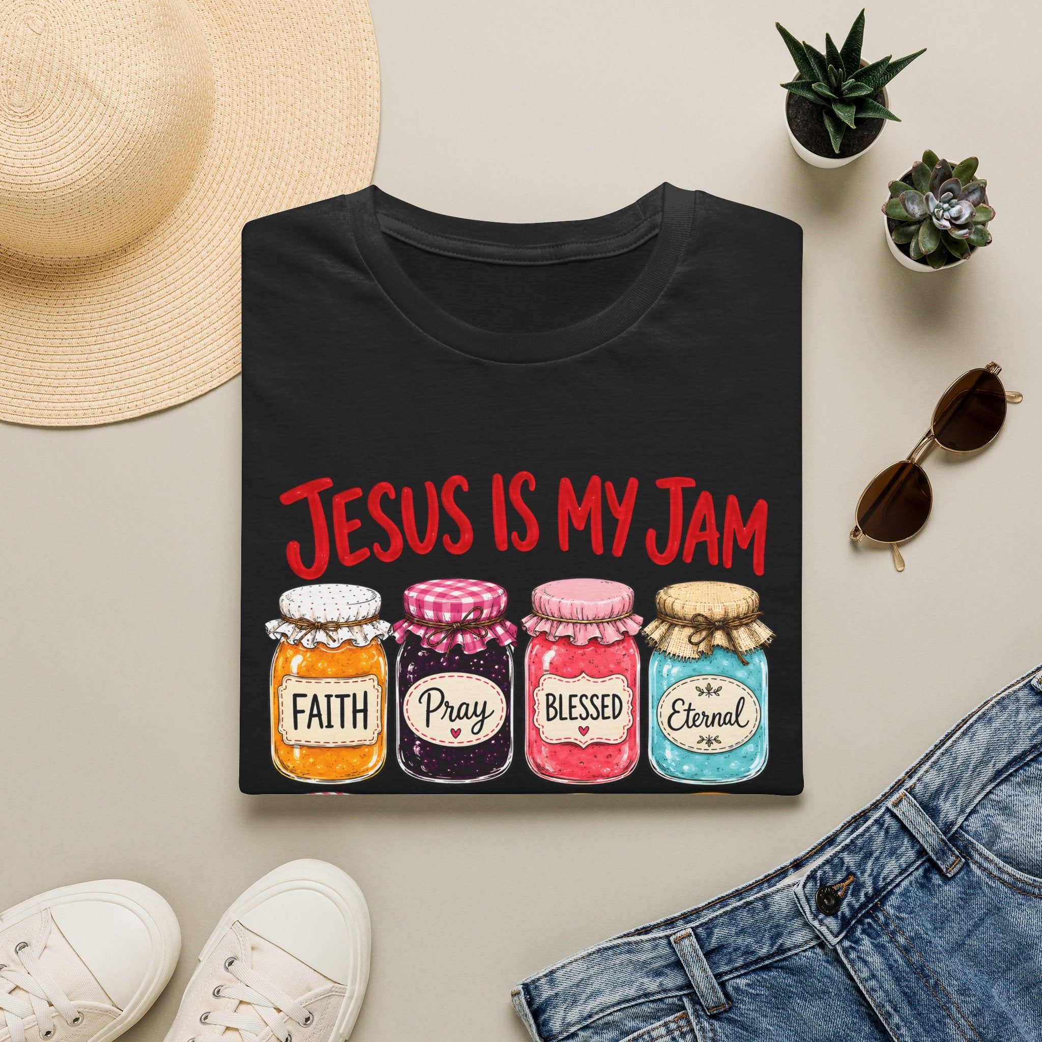 Jesus Is My Jam T-Shirt — Faith & Blessed Jam Jar Graphic Christian Tee