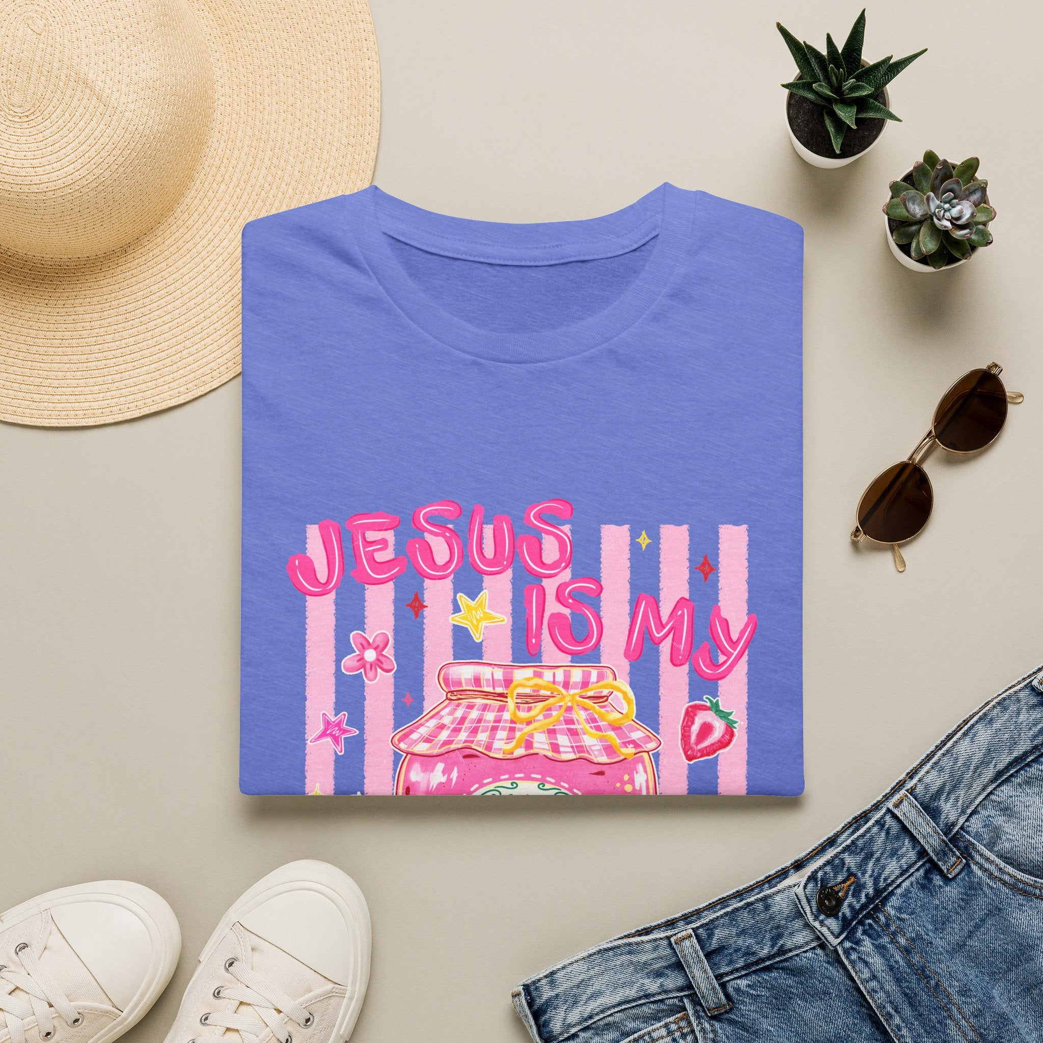 Jesus Is My Jam T‑Shirt — Cute Pink Faith Graphic Tee