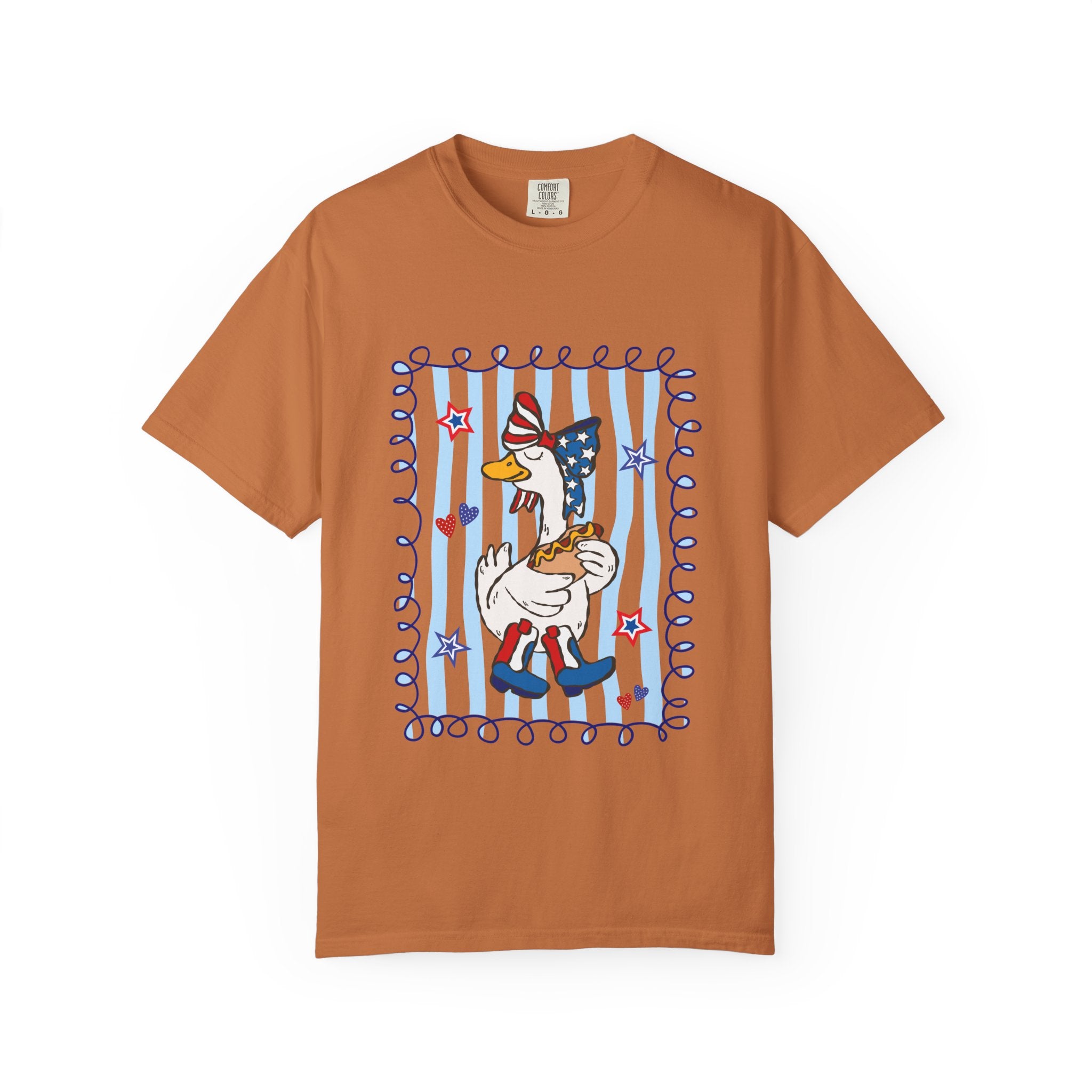 Patriotic Goose Graphic T-Shirt — "Proud Mama" Americana Tee