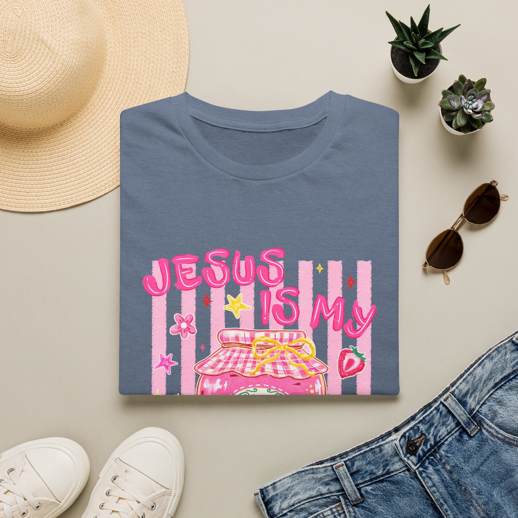 Jesus Is My Jam T‑Shirt — Cute Pink Faith Graphic Tee