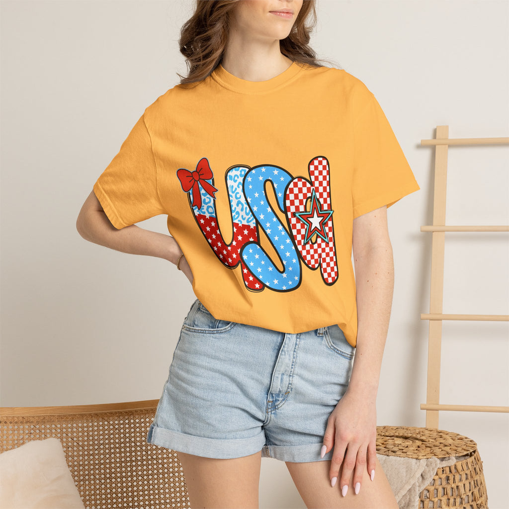 USA Patriotic T-Shirt — Red White & Blue Stars and Stripes Graphic