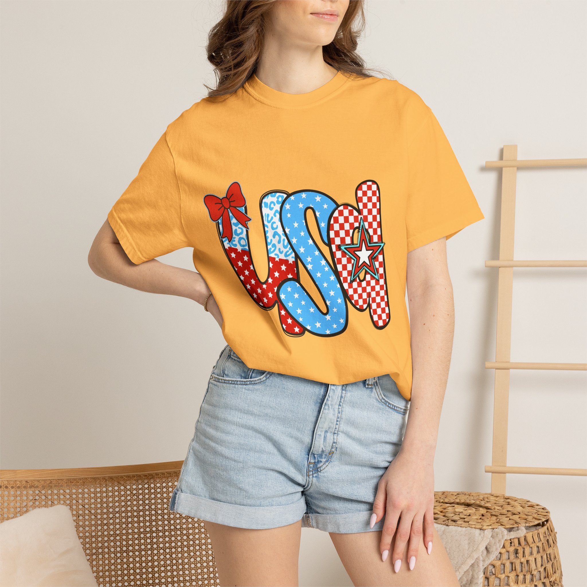 USA Patriotic T-Shirt — Red White & Blue Stars and Stripes Graphic