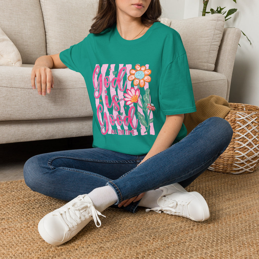 God Is Good Floral T‑Shirt — Inspirational Christian Tee